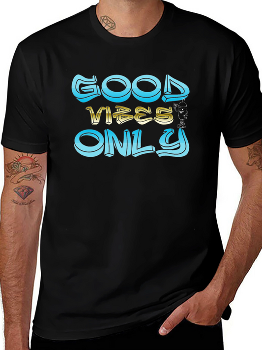 Good Vibes Only Graphic Black T-Shirt