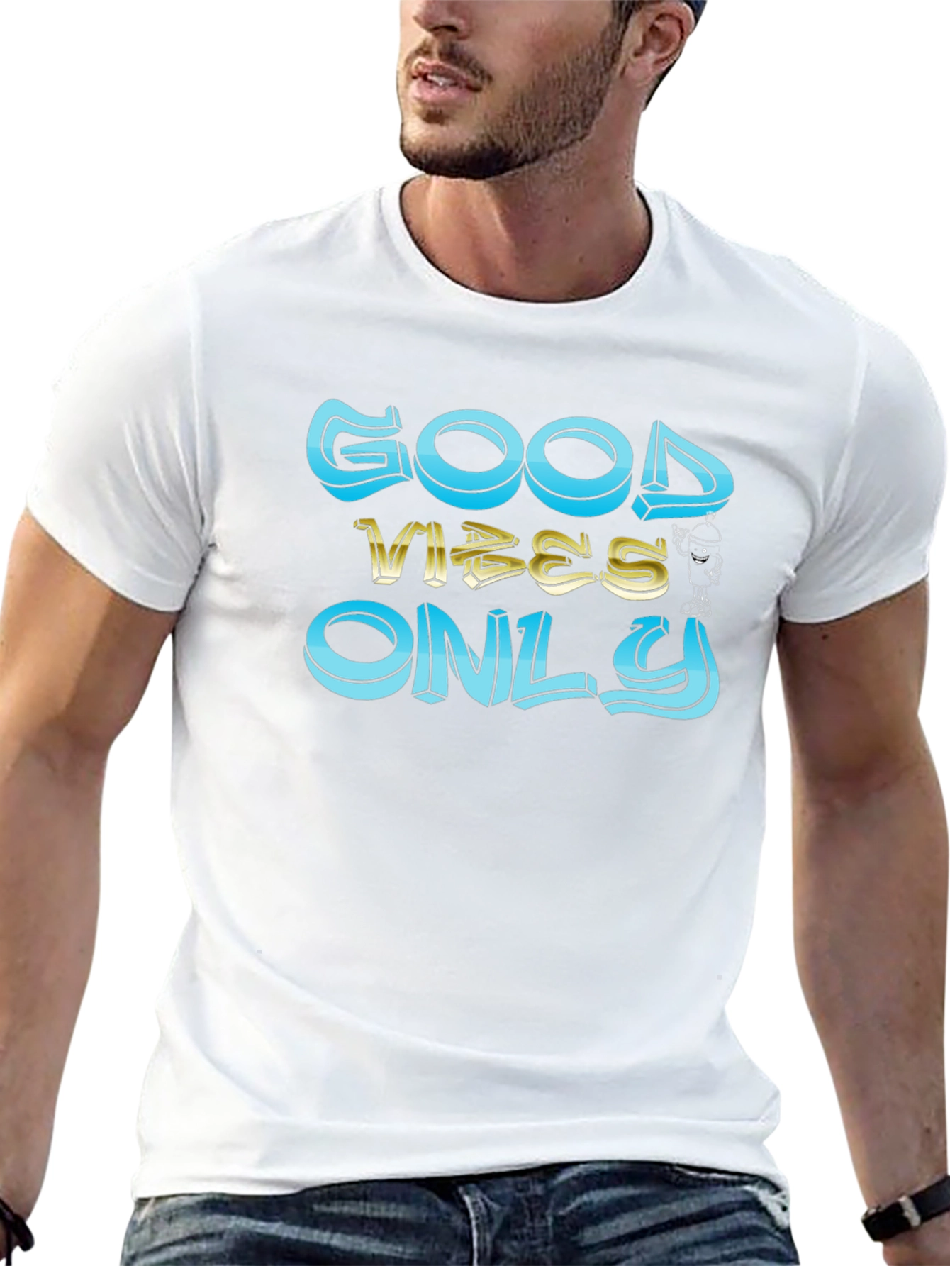 Good Vibes Only Graphic Black T-Shirt