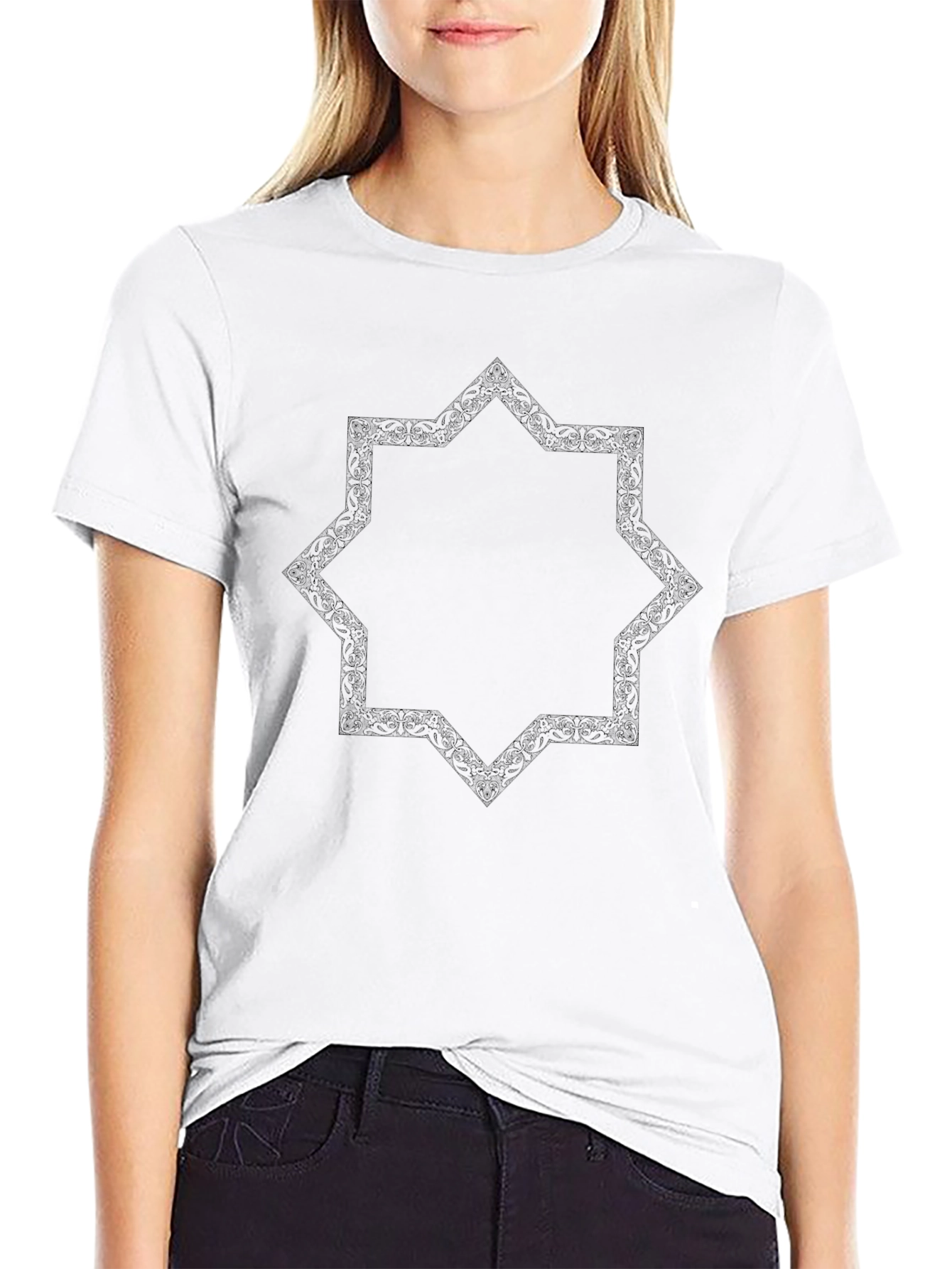 Geometric Star Black T-Shirt