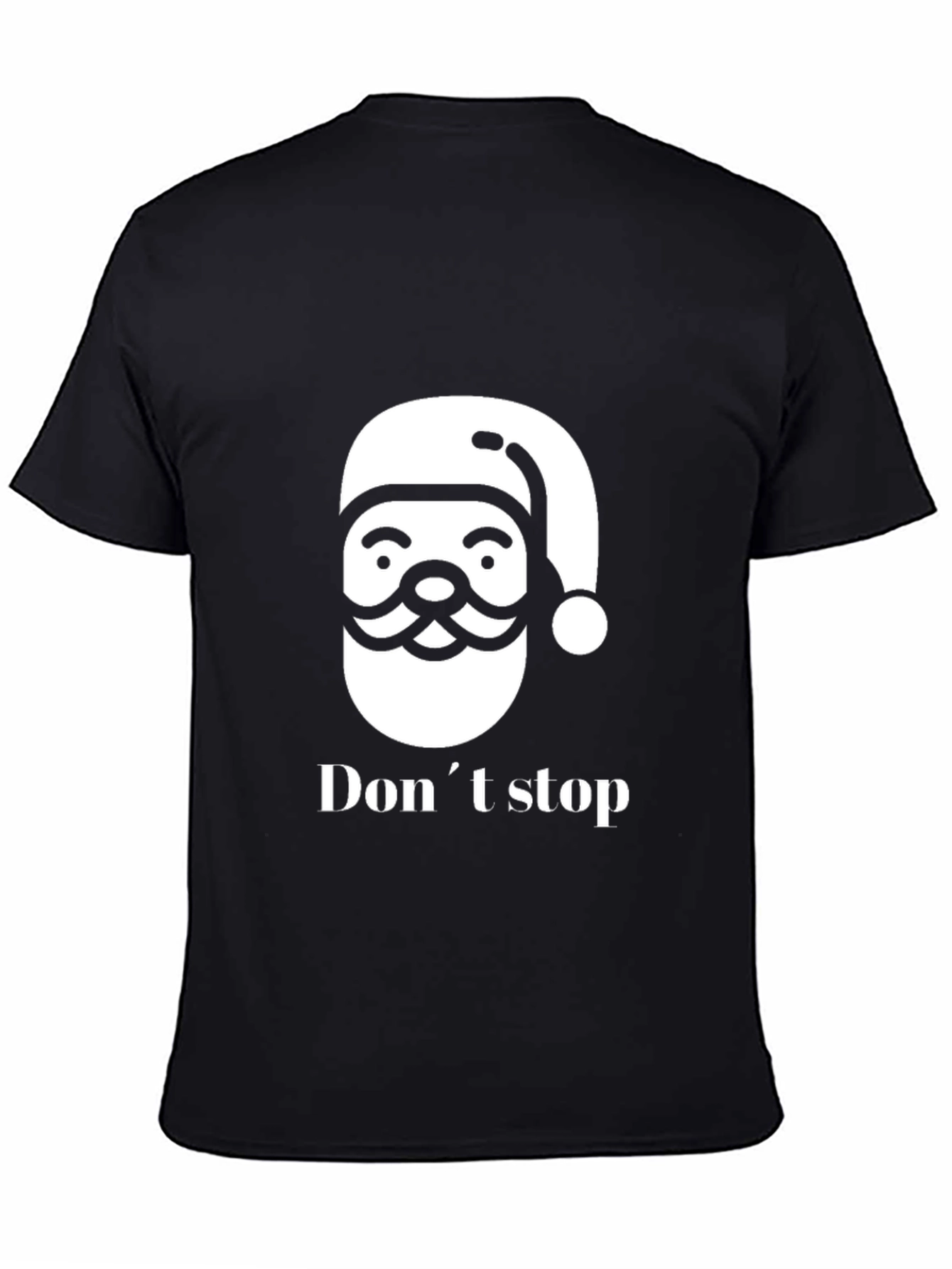 Festive Santa Dont Stop Black T-Shirt
