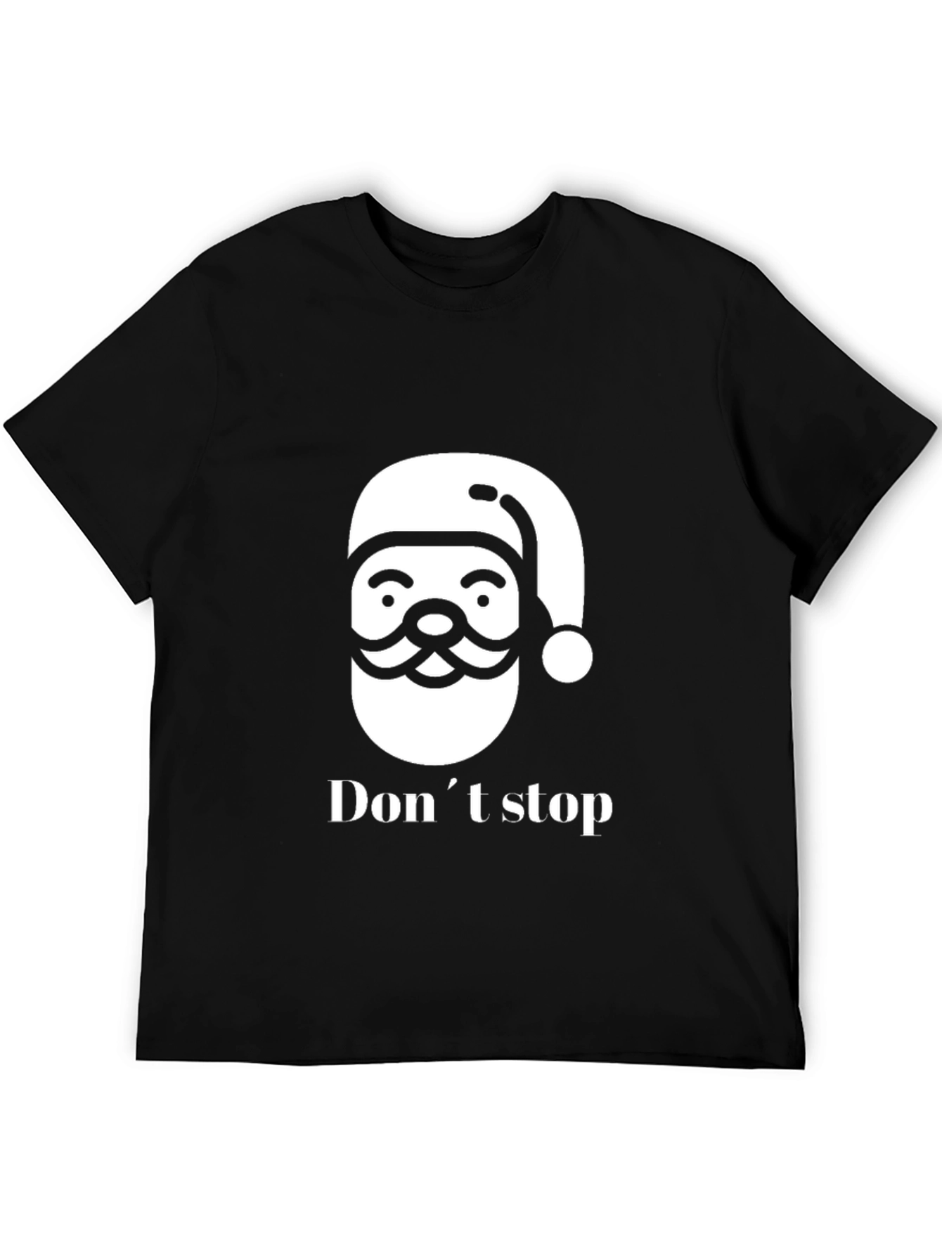 Festive Santa Dont Stop Black T-Shirt