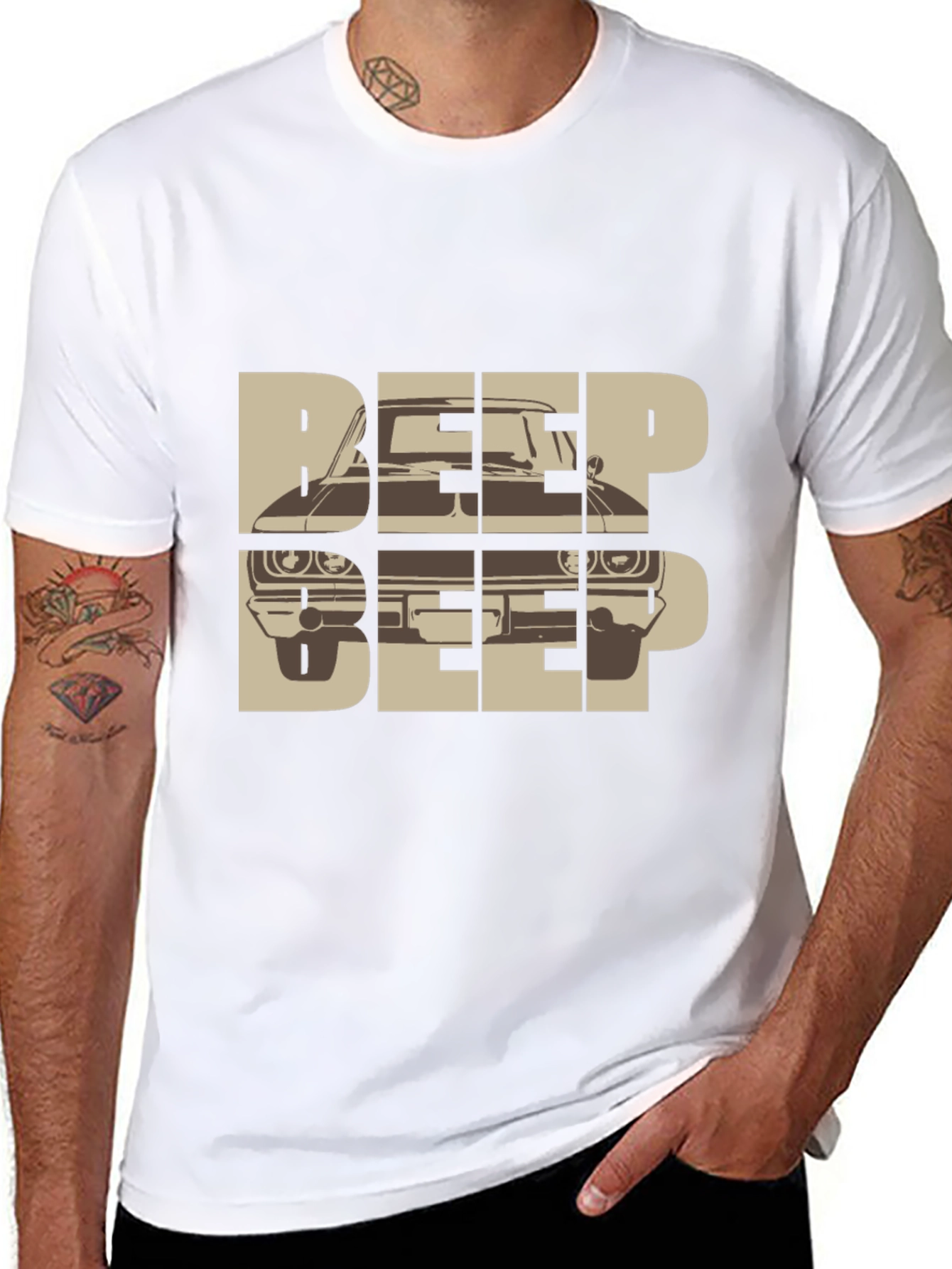 Beep Beep Car Graphic Tee - Retro Automotive T-Shirt