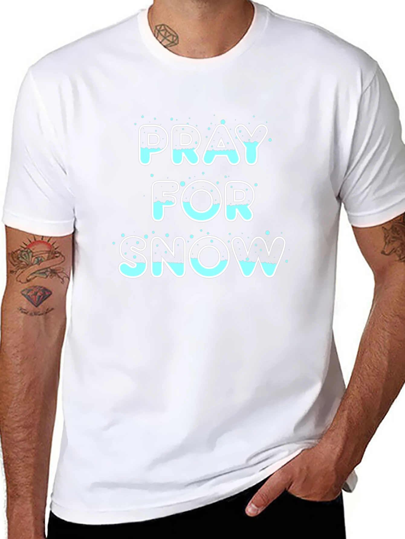 Pray for Snow T-Shirt - Black Graphic Tee