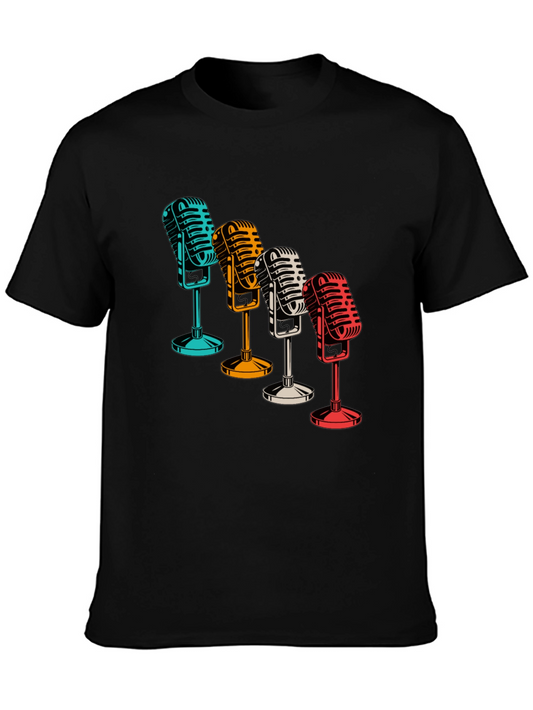 Retro Microphone T-Shirt - Vintage Style