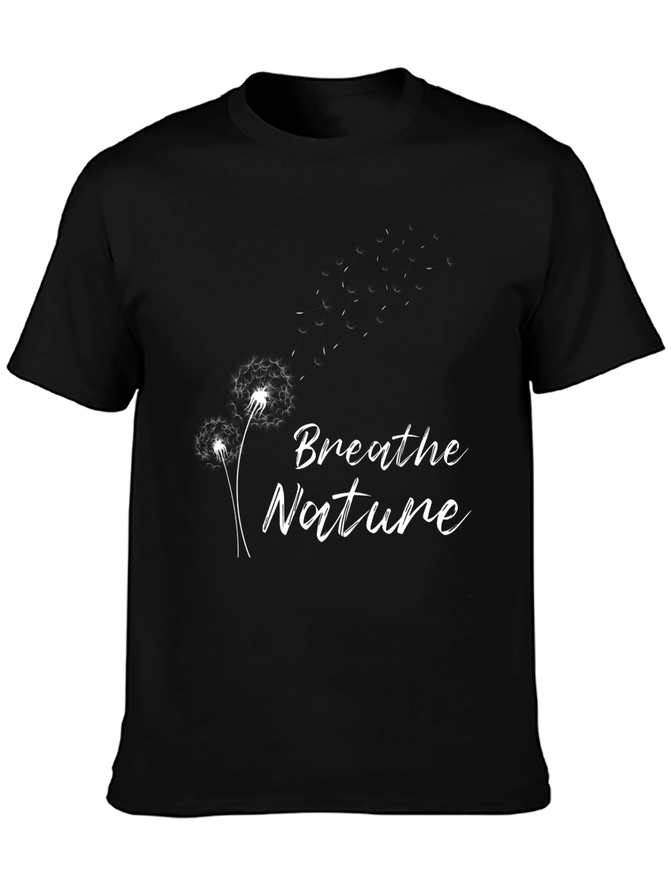 Breathe Nature Graphic Tee - Black Cotton T-Shirt