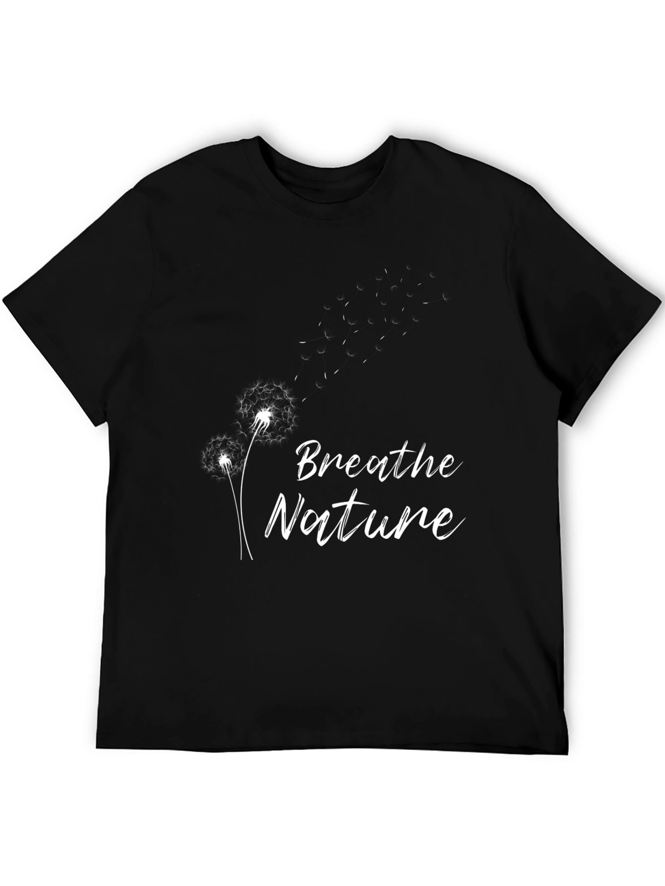 Breathe Nature Graphic Tee - Black Cotton T-Shirt