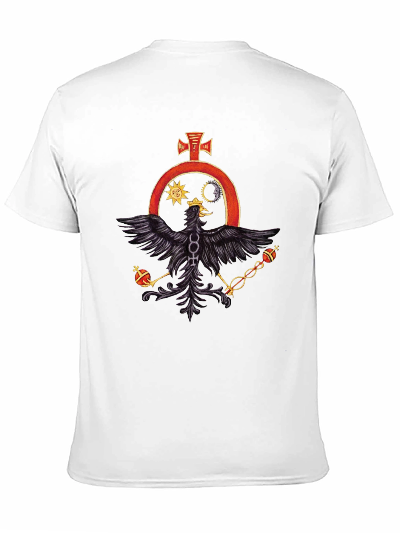 Black T-Shirt with Alchemical Symbol Eagle Design