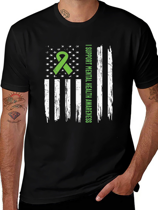 Mental Health Awareness American Flag Graphic Tee