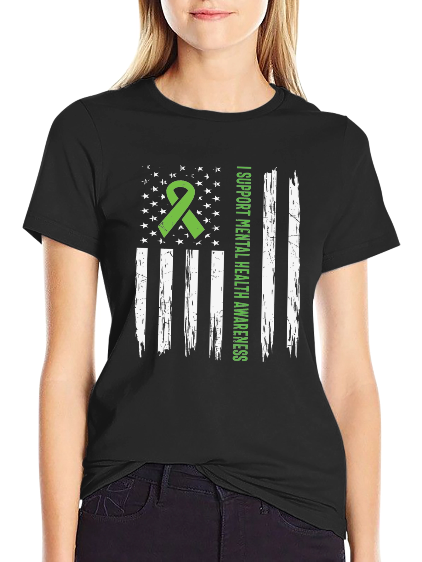 Mental Health Awareness American Flag Graphic Tee