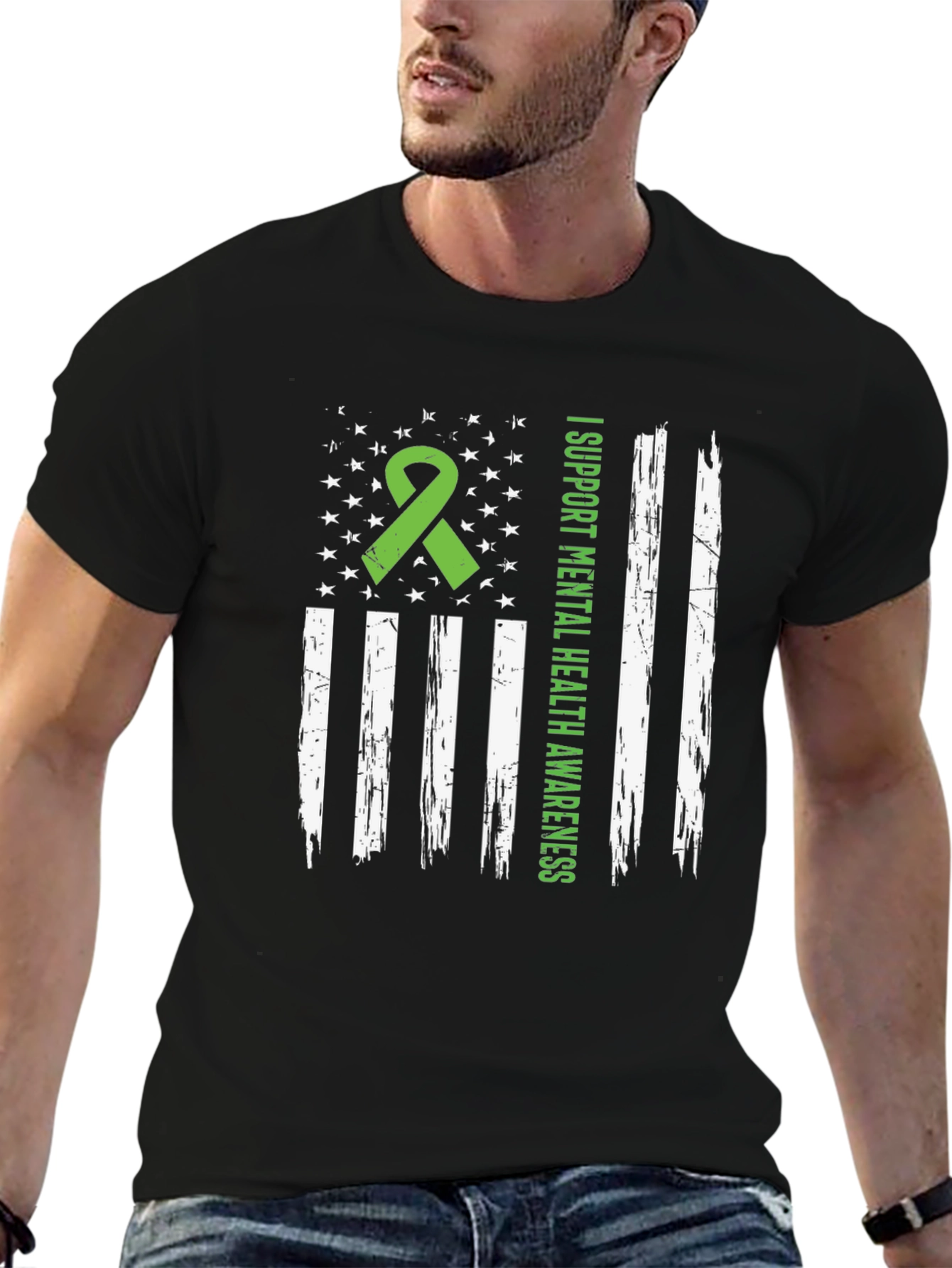 Mental Health Awareness American Flag Graphic Tee
