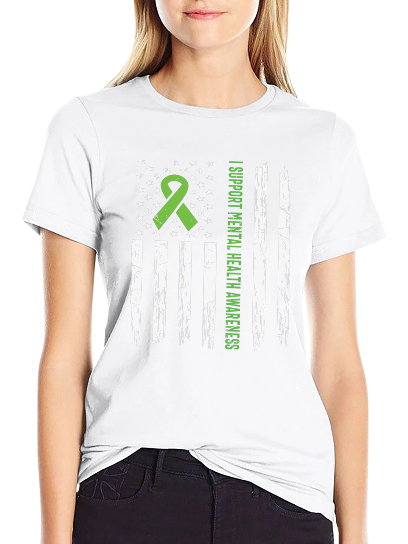 Mental Health Awareness American Flag Graphic Tee