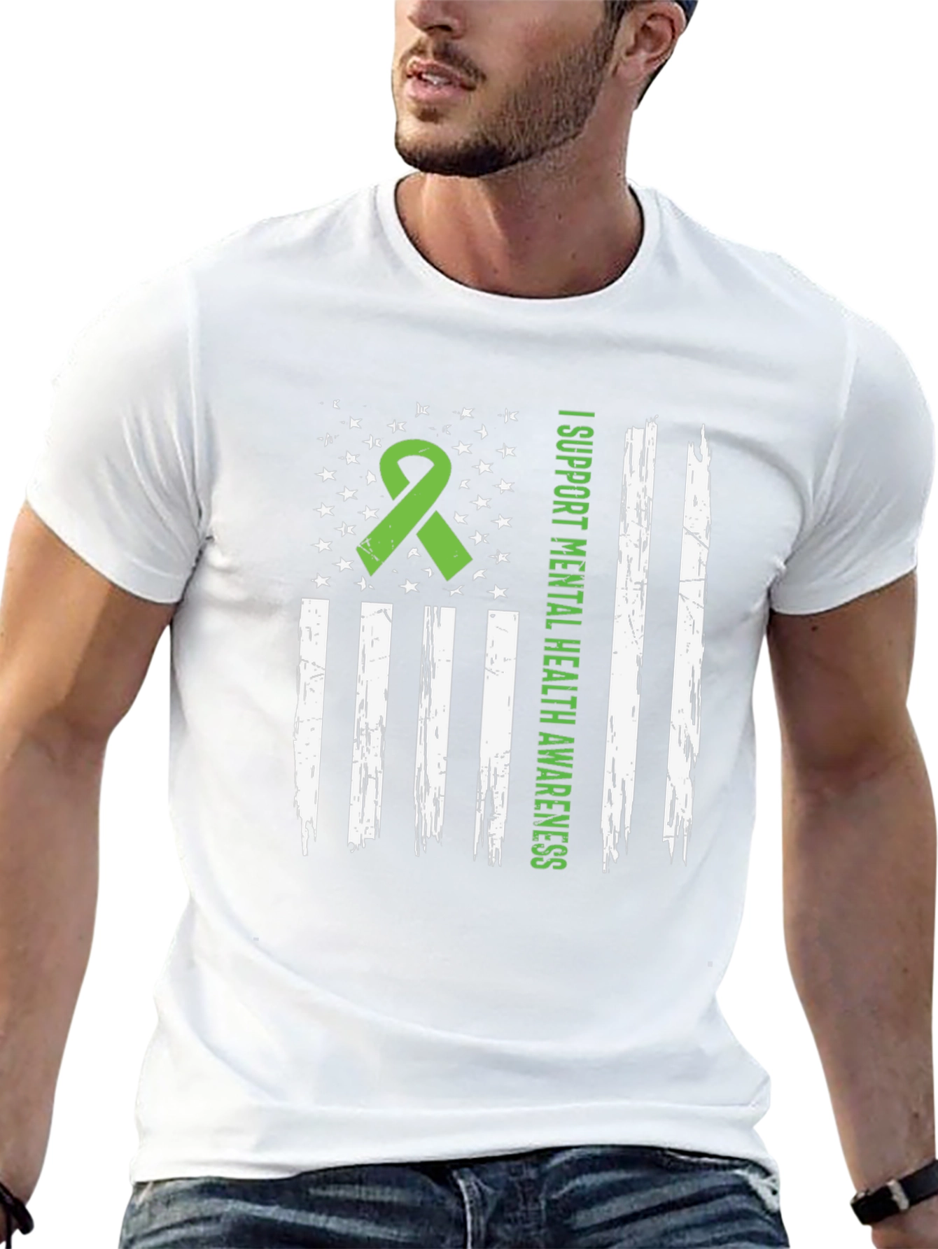 Mental Health Awareness American Flag Graphic Tee