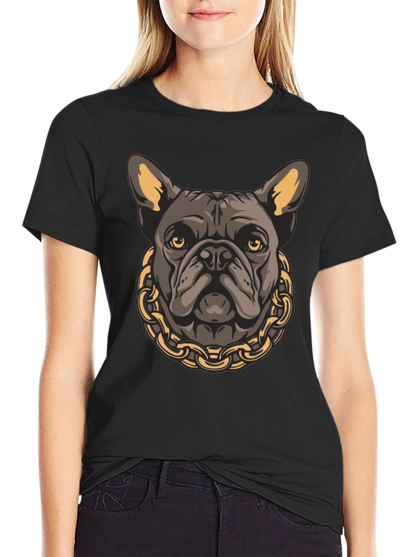 Bulldog Chain Graphic T-Shirt