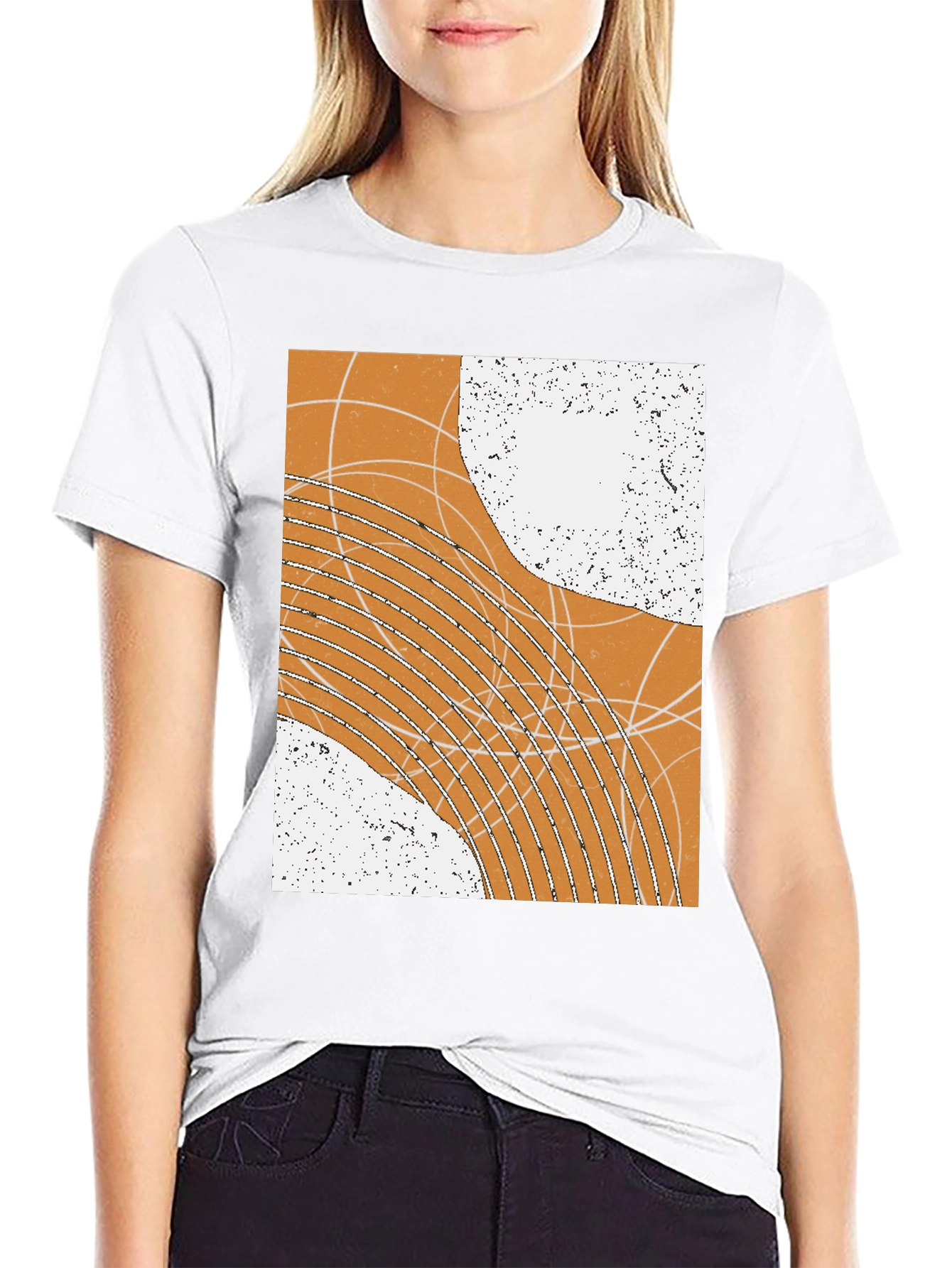 Abstract Geometric Graphic Print Tee