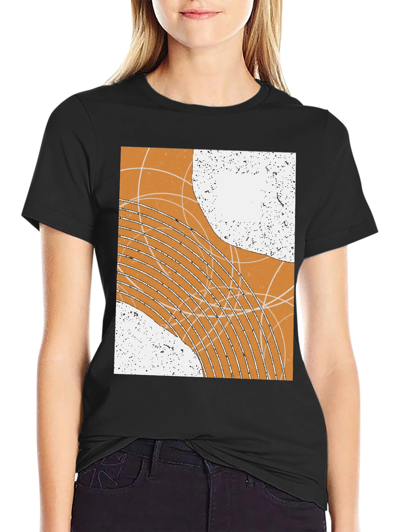 Abstract Geometric Graphic Print Tee
