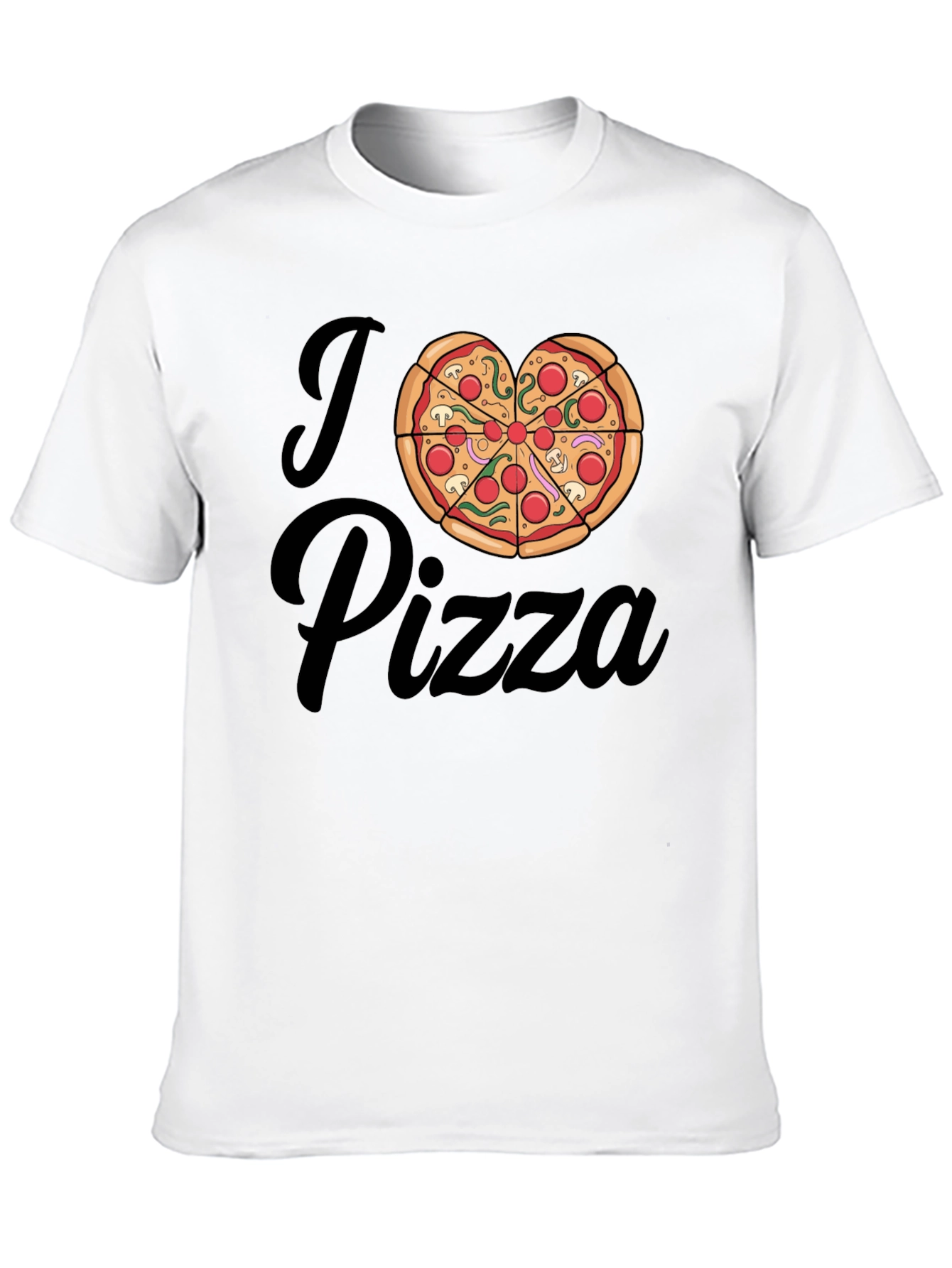 I Love Pizza T-Shirt - Heart Shaped Pizza Design