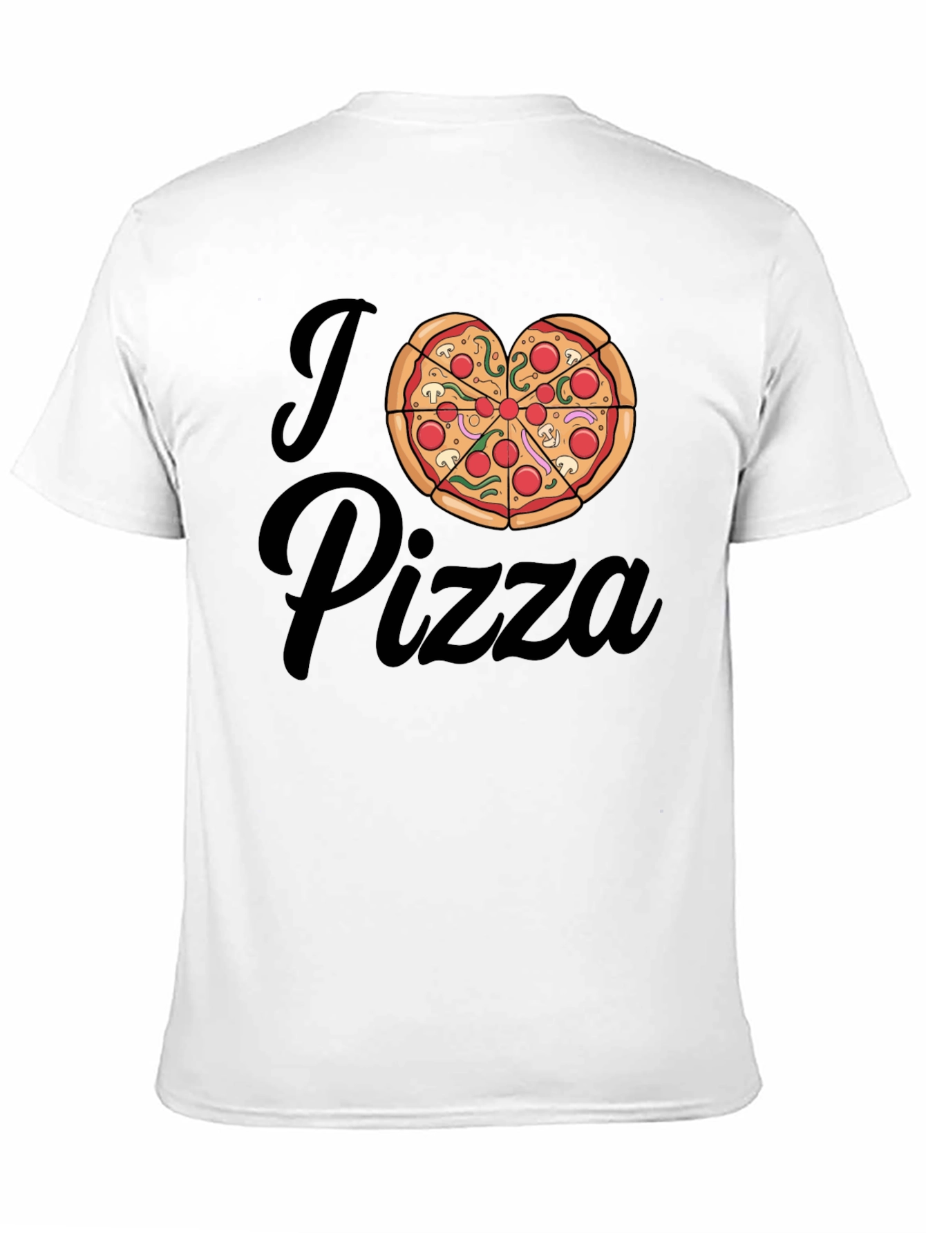 I Love Pizza T-Shirt - Heart Shaped Pizza Design