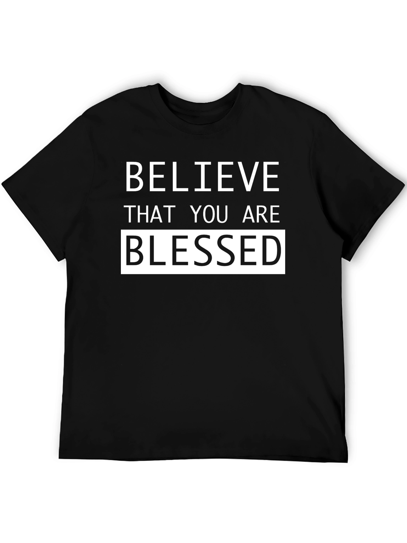 Believe Blessed Graphic Tee - Mens Black T-Shirt