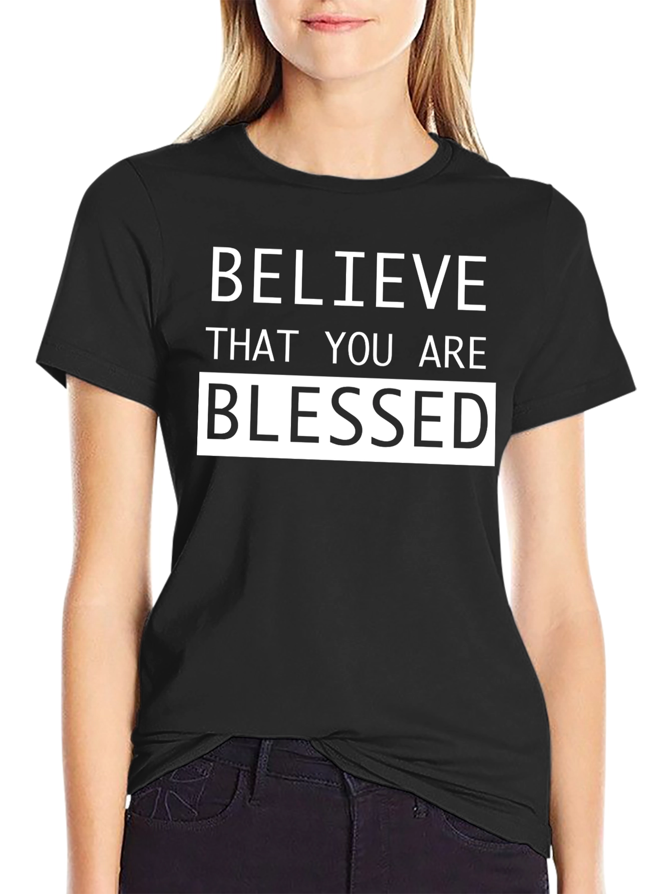 Believe Blessed Graphic Tee - Mens Black T-Shirt