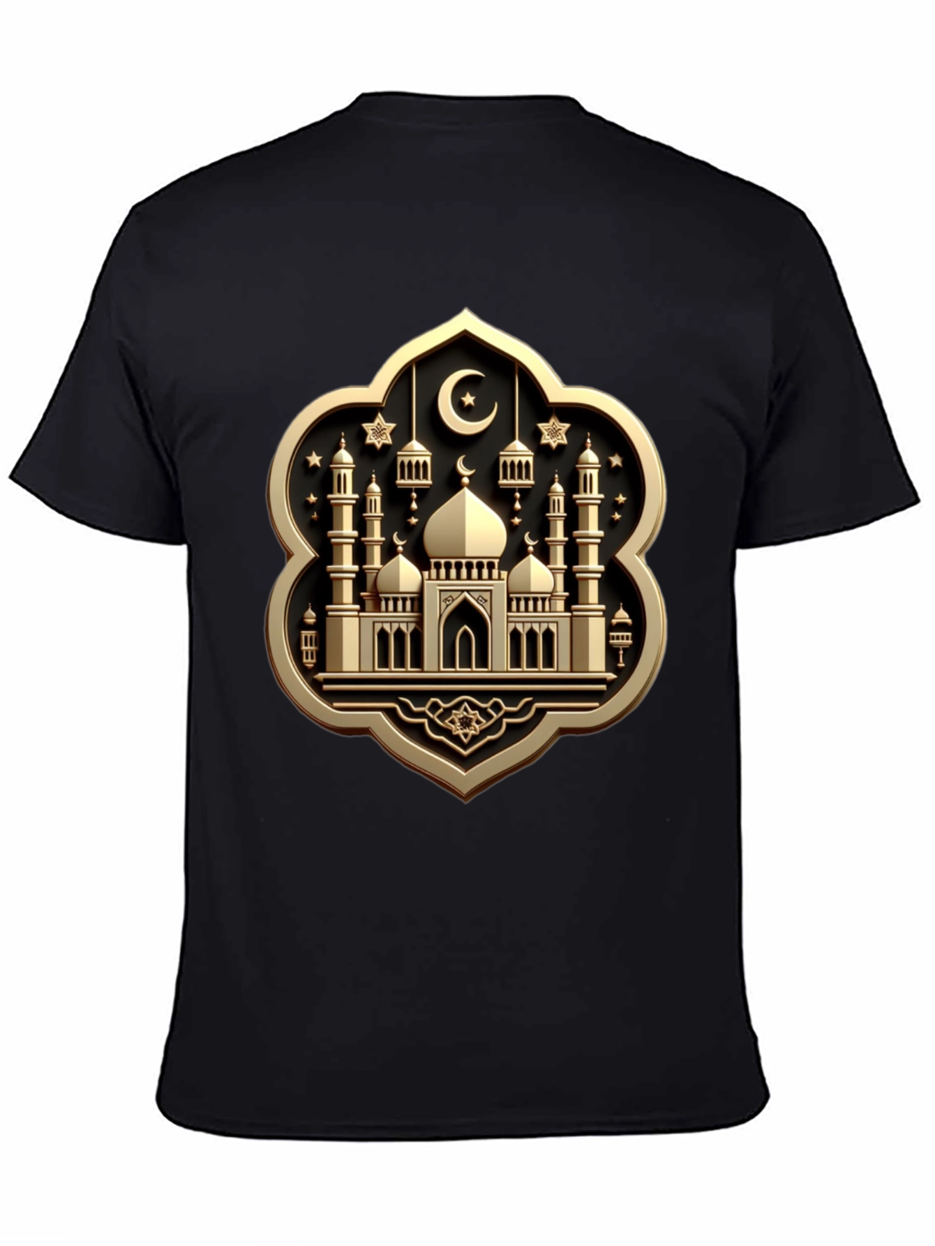 Golden Mosque Graphic Tee - Stylish Islamic Design