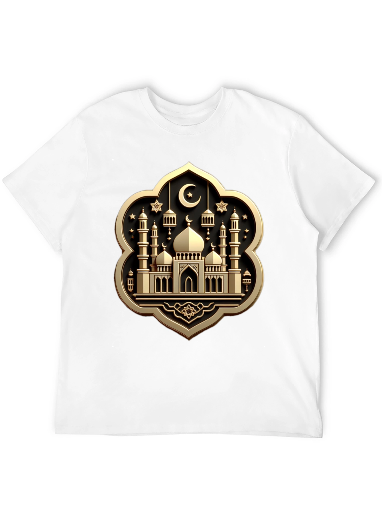 Golden Mosque Graphic Tee - Stylish Islamic Design