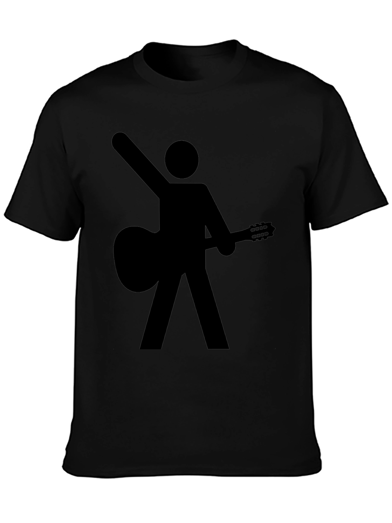 Stick Figure Guitarist Black T-Shirt
