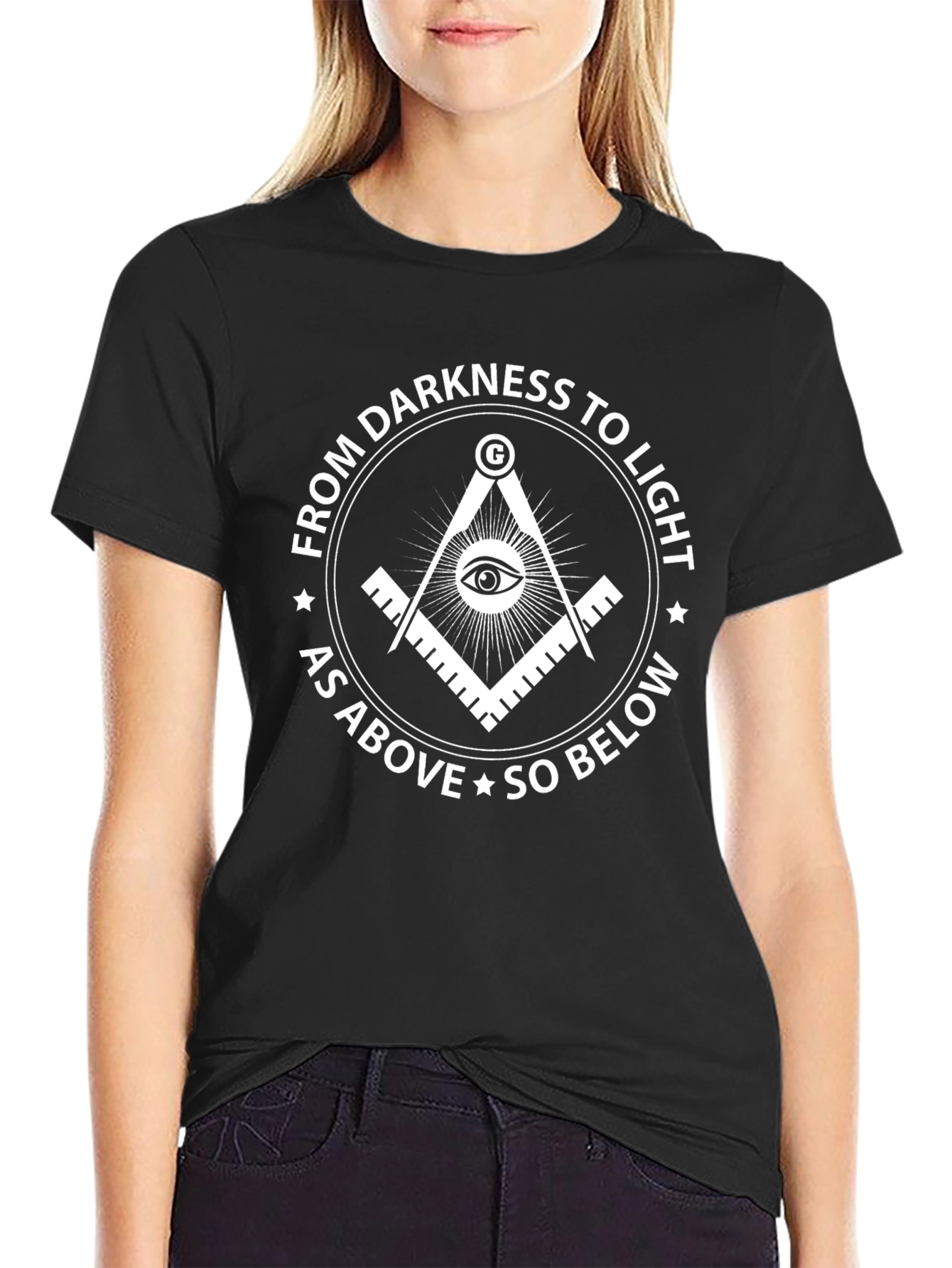 Masonic Symbol Black T-Shirt