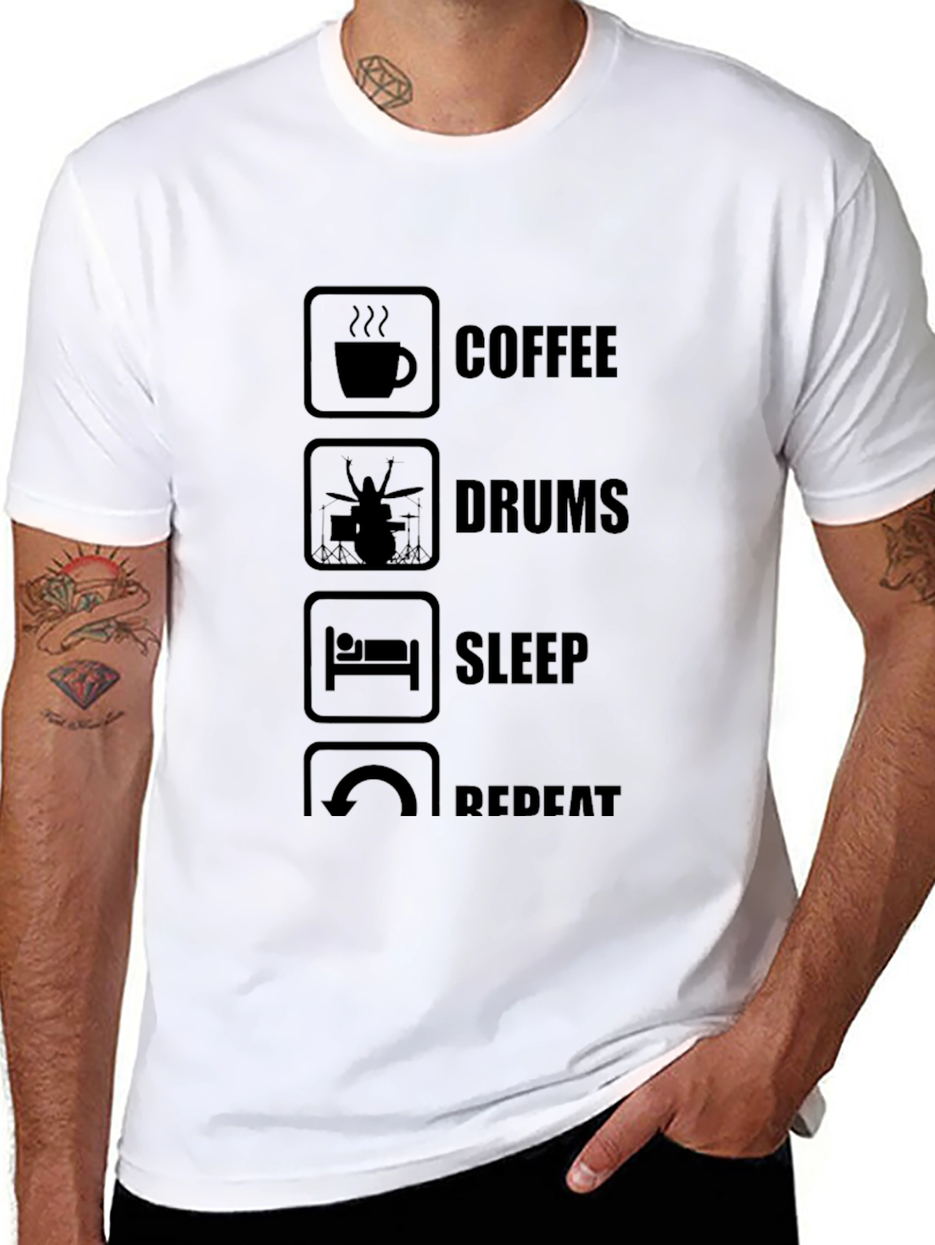 Coffee Drums Sleep Repeat Graphic Tee