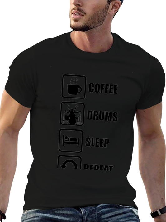 Coffee Drums Sleep Repeat Graphic Tee