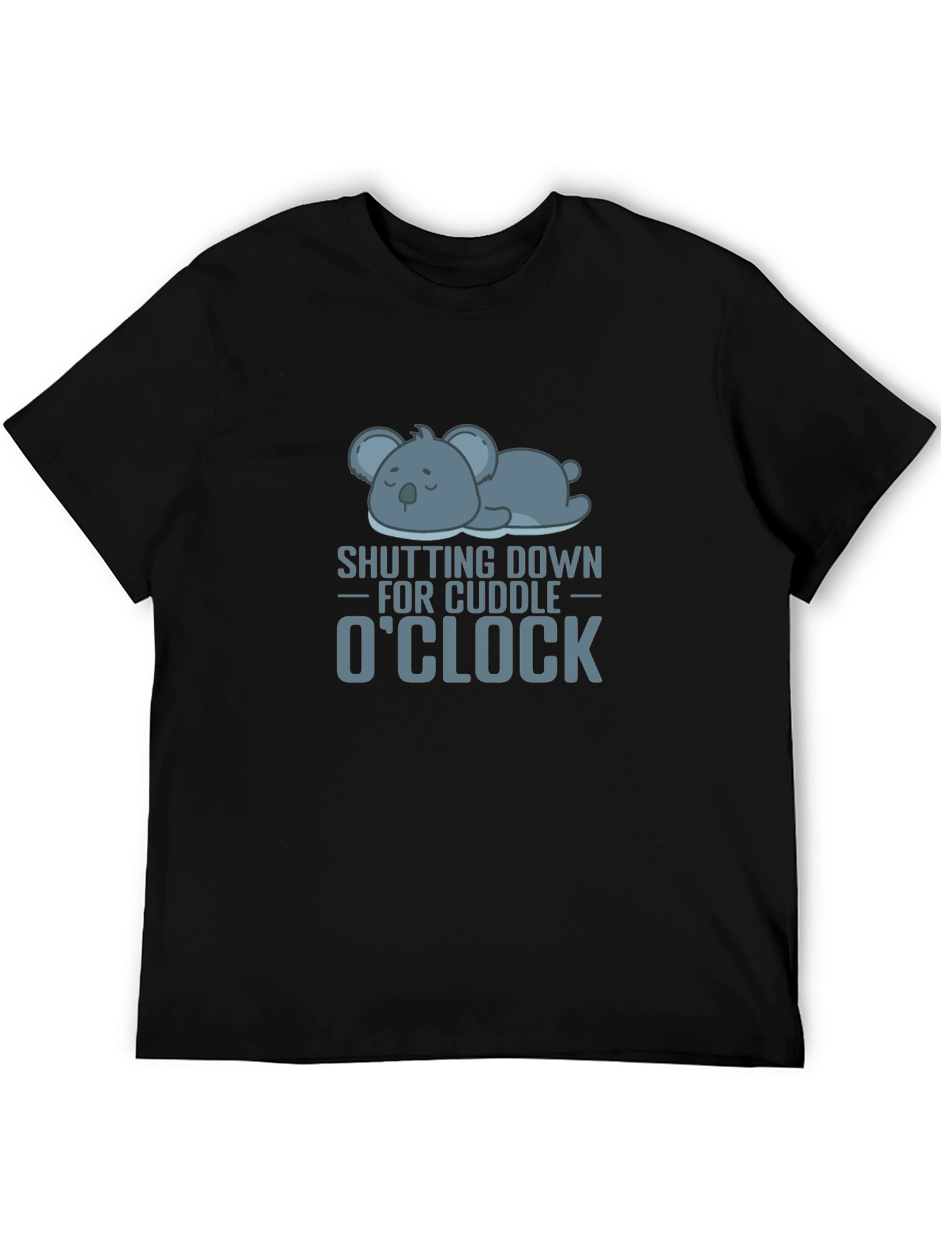 Cuddle OClock Black T-Shirt with Koala Graphic