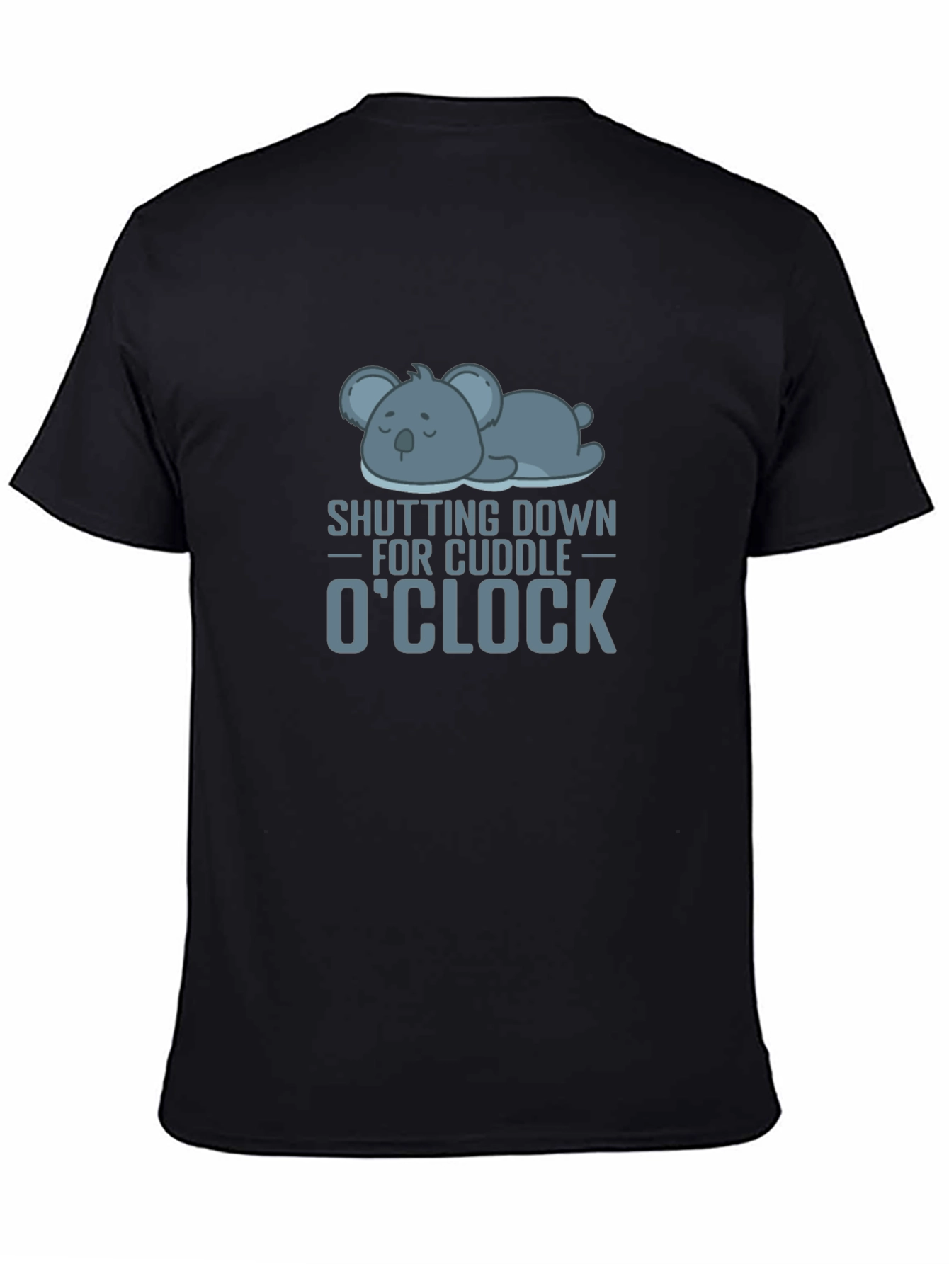 Cuddle OClock Black T-Shirt with Koala Graphic