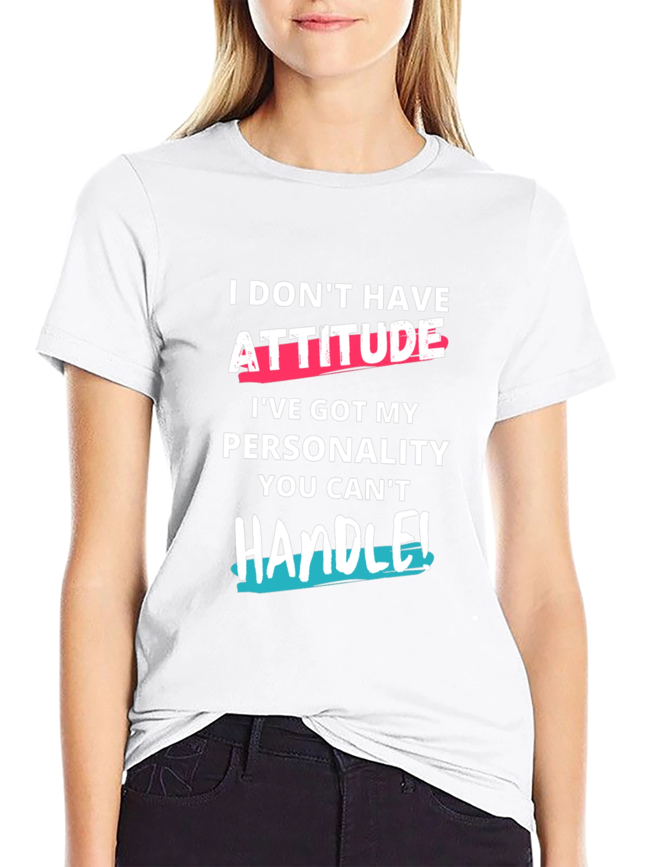 Attitude Personality Graphic Tee - Black