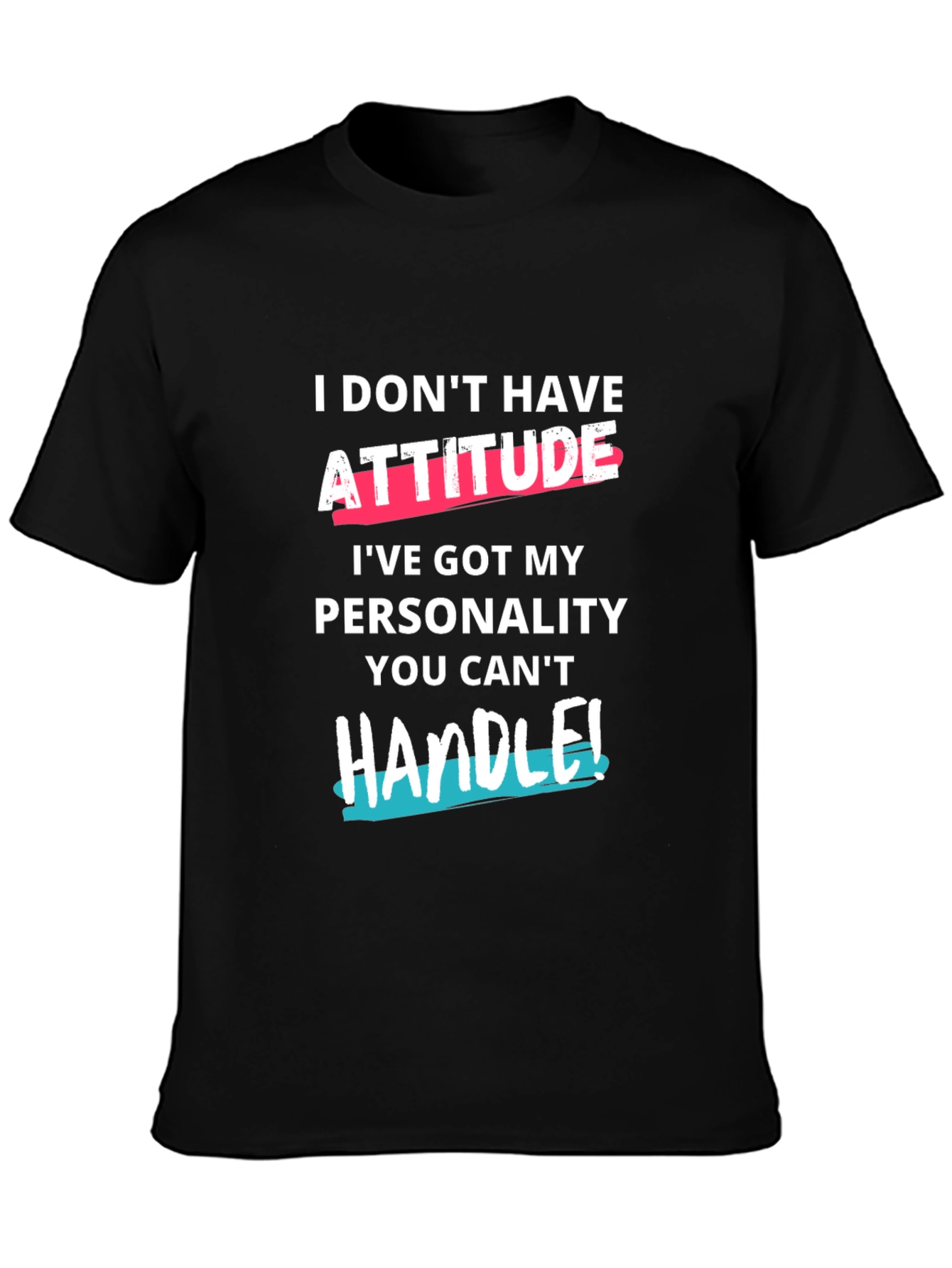 Attitude Personality Graphic Tee - Black