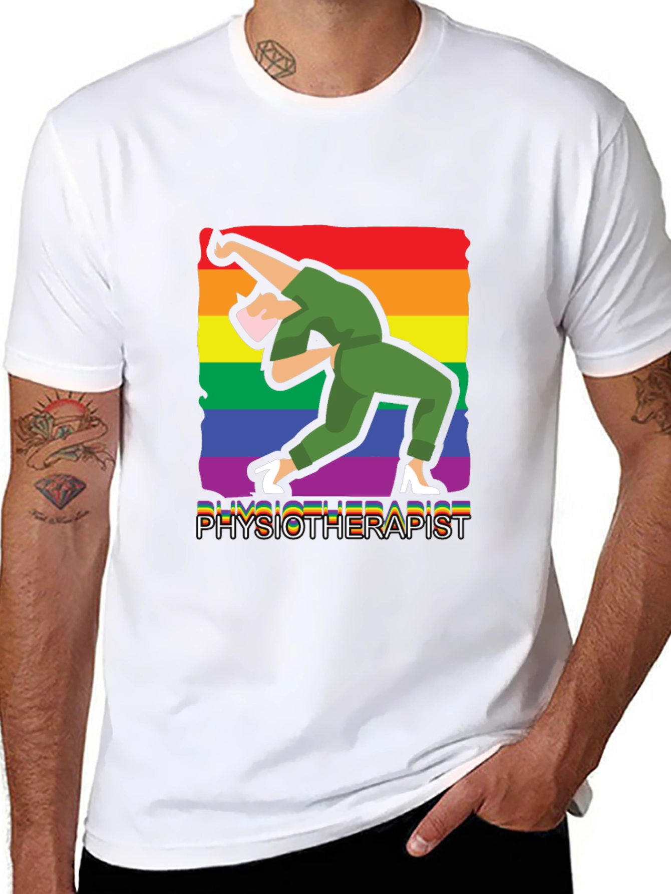 Physiotherapist Pride T-Shirt - Rainbow Design