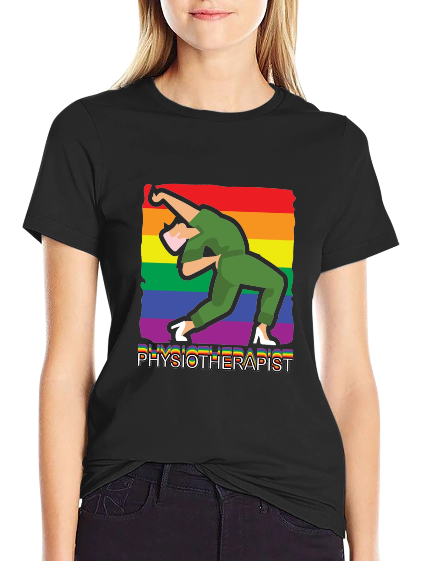 Physiotherapist Pride T-Shirt - Rainbow Design