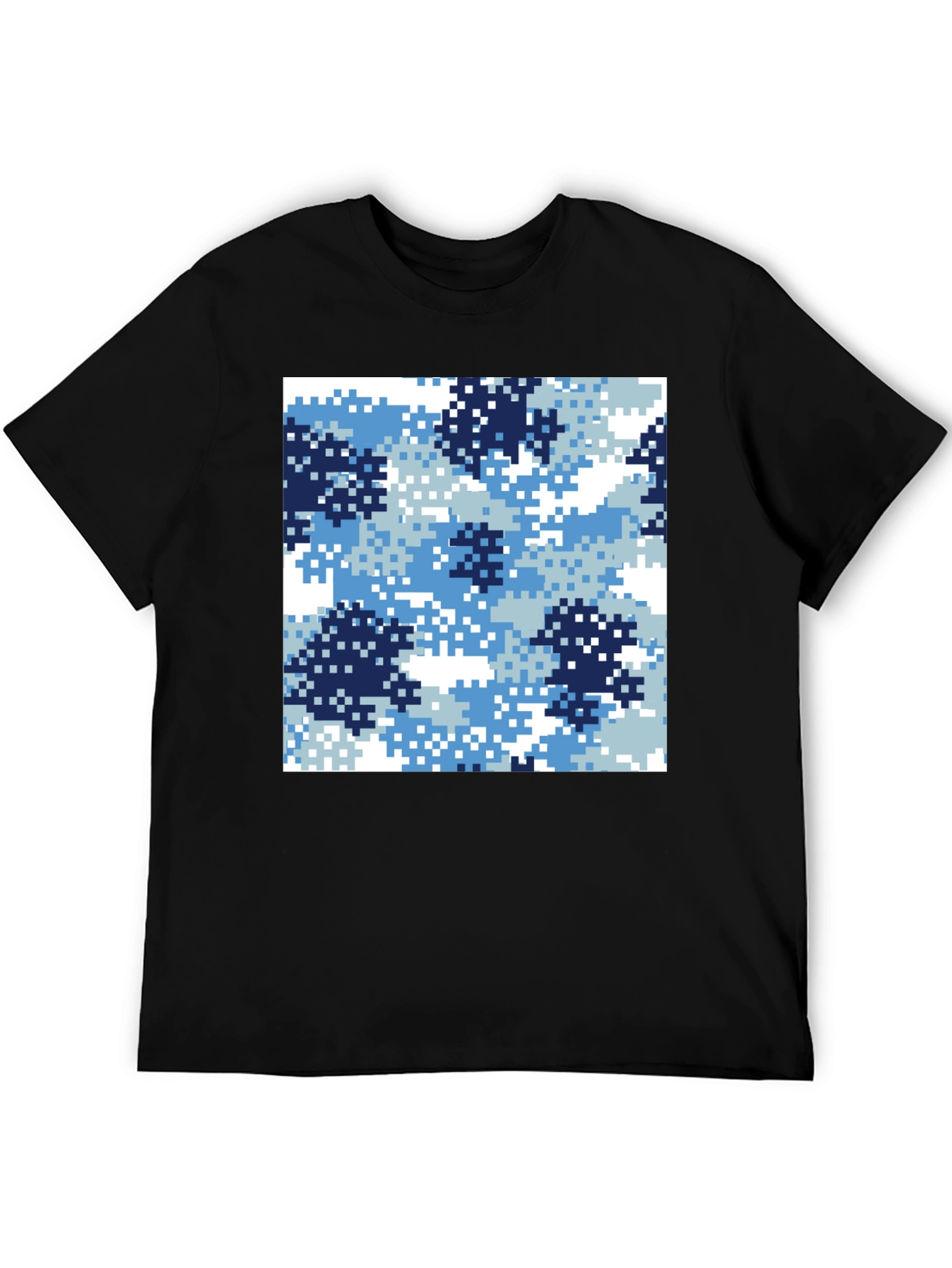 Pixel Camo Black T-Shirt - Modern Digital Design