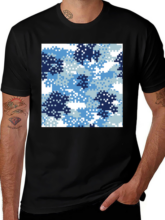Pixel Camo Black T-Shirt - Modern Digital Design
