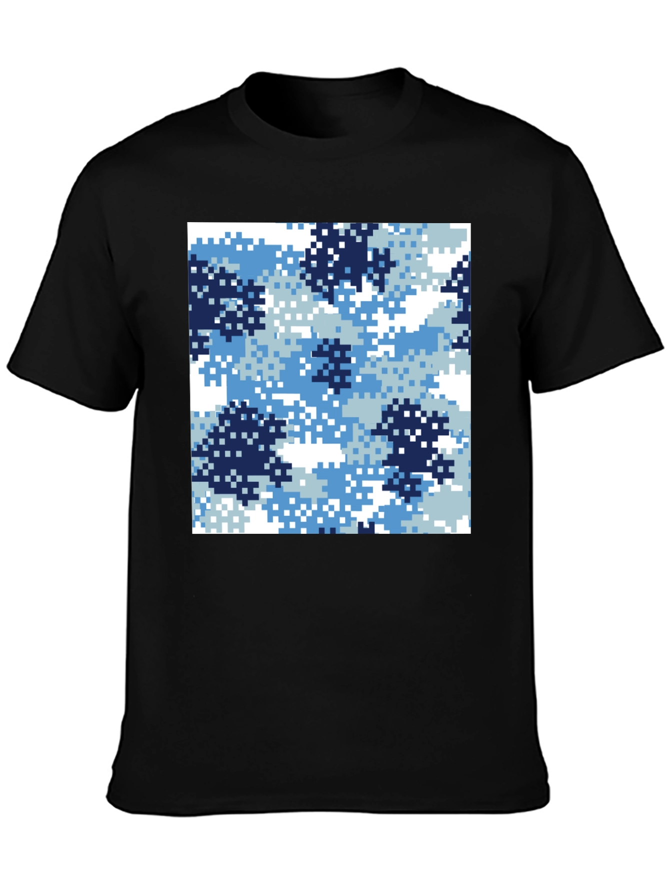Pixel Camo Black T-Shirt - Modern Digital Design