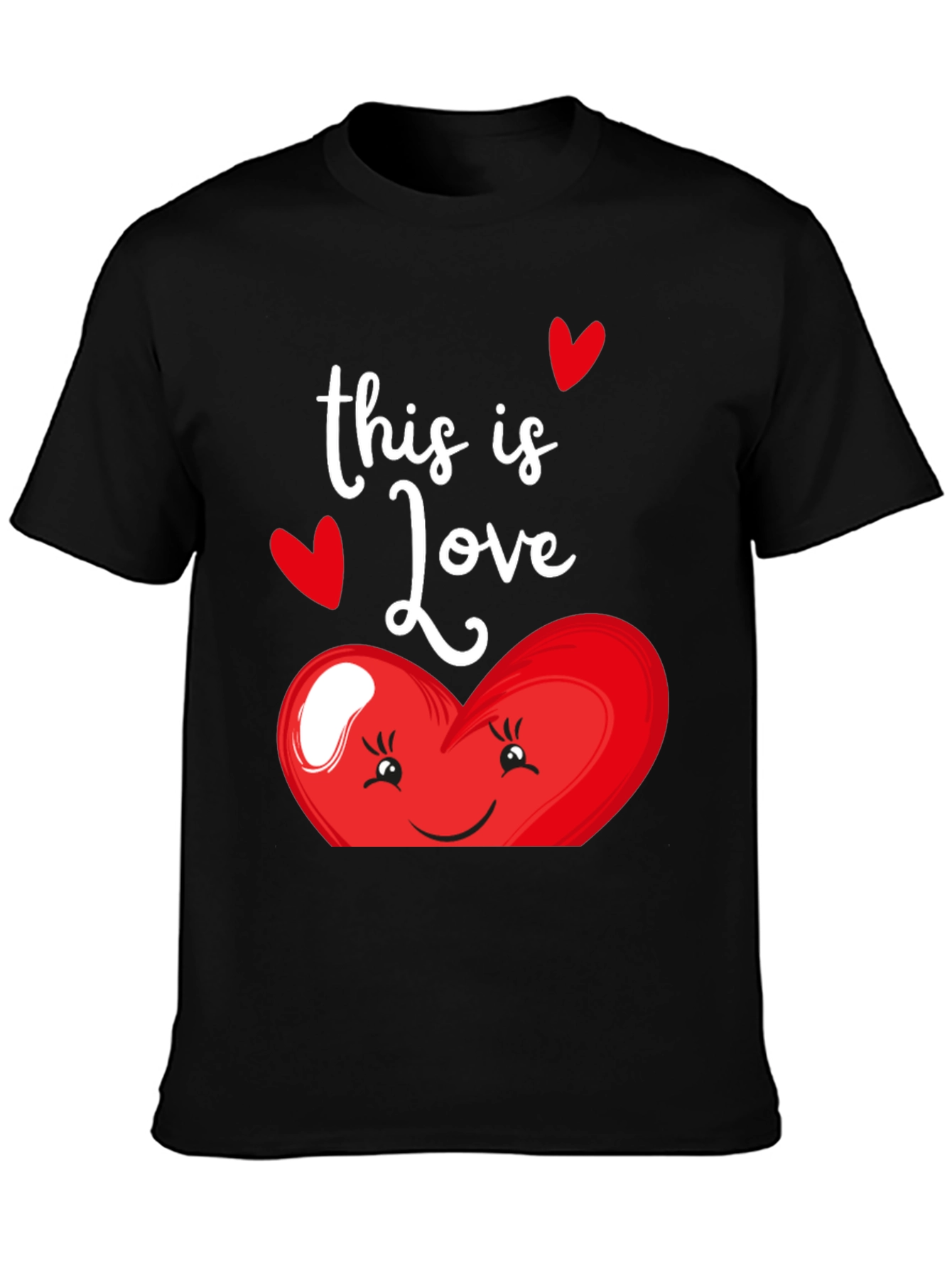 This Is Love Heart Graphic Black T-Shirt
