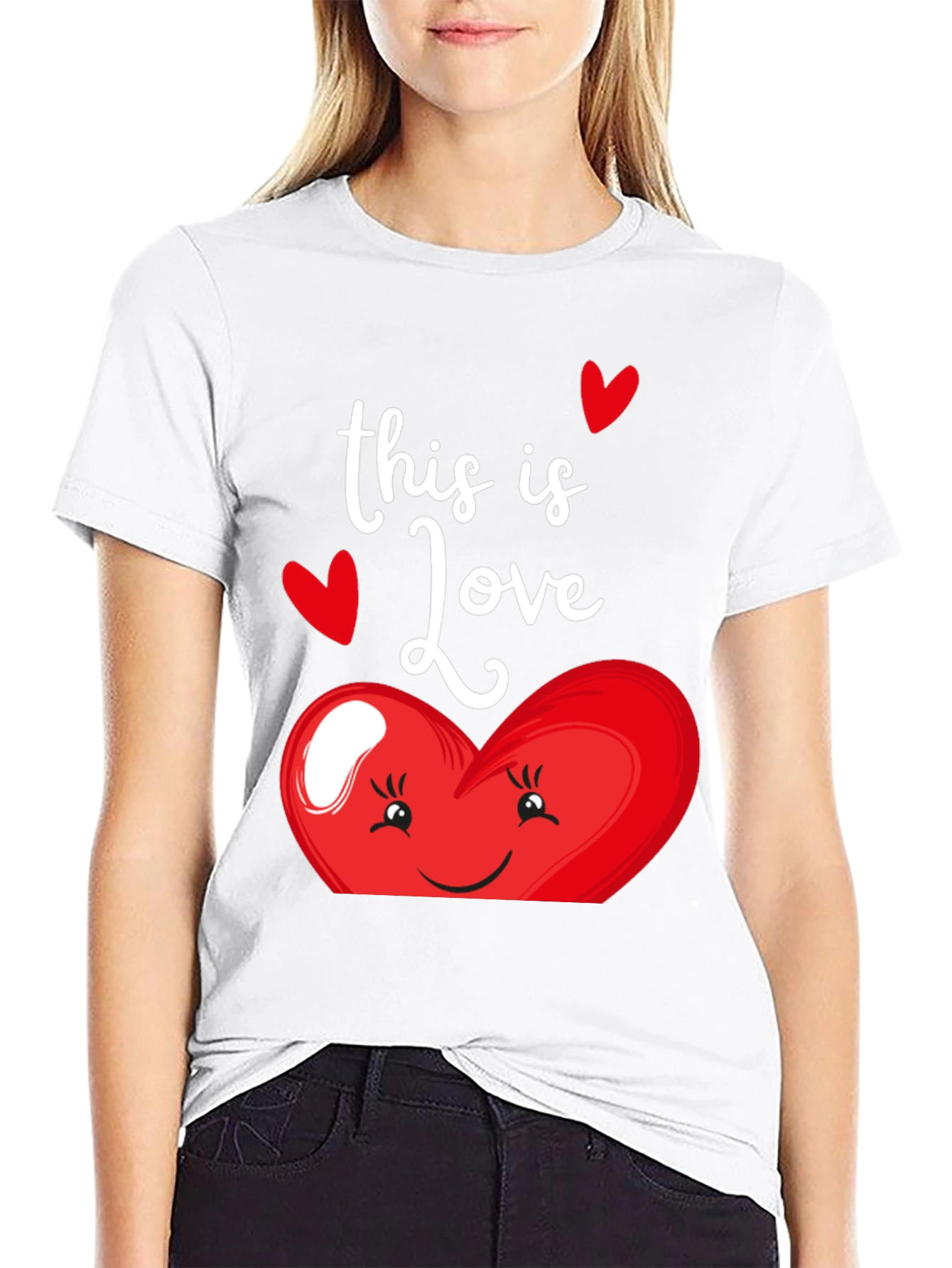 This Is Love Heart Graphic Black T-Shirt