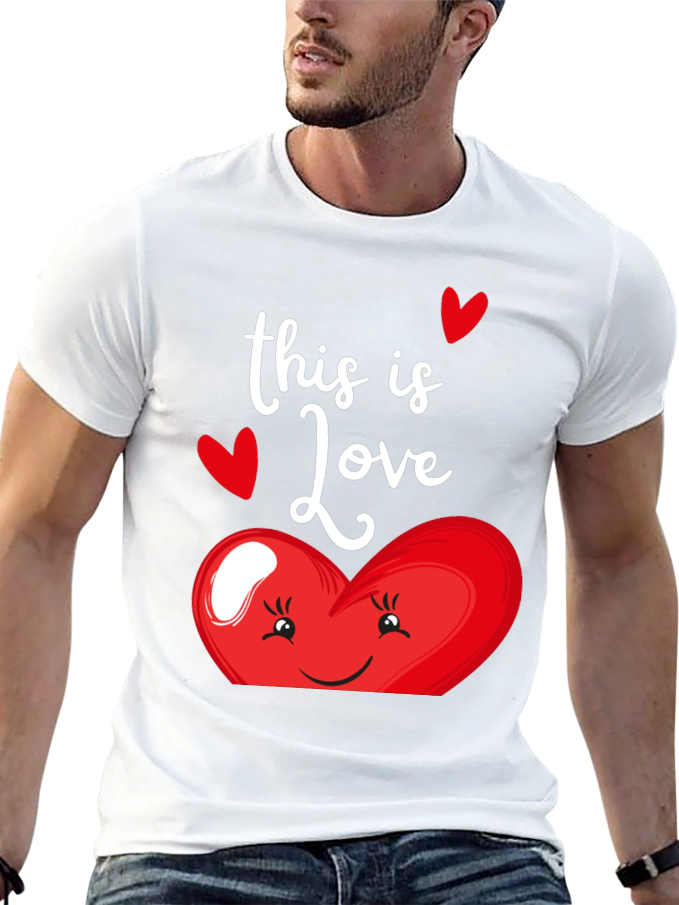 This Is Love Heart Graphic Black T-Shirt