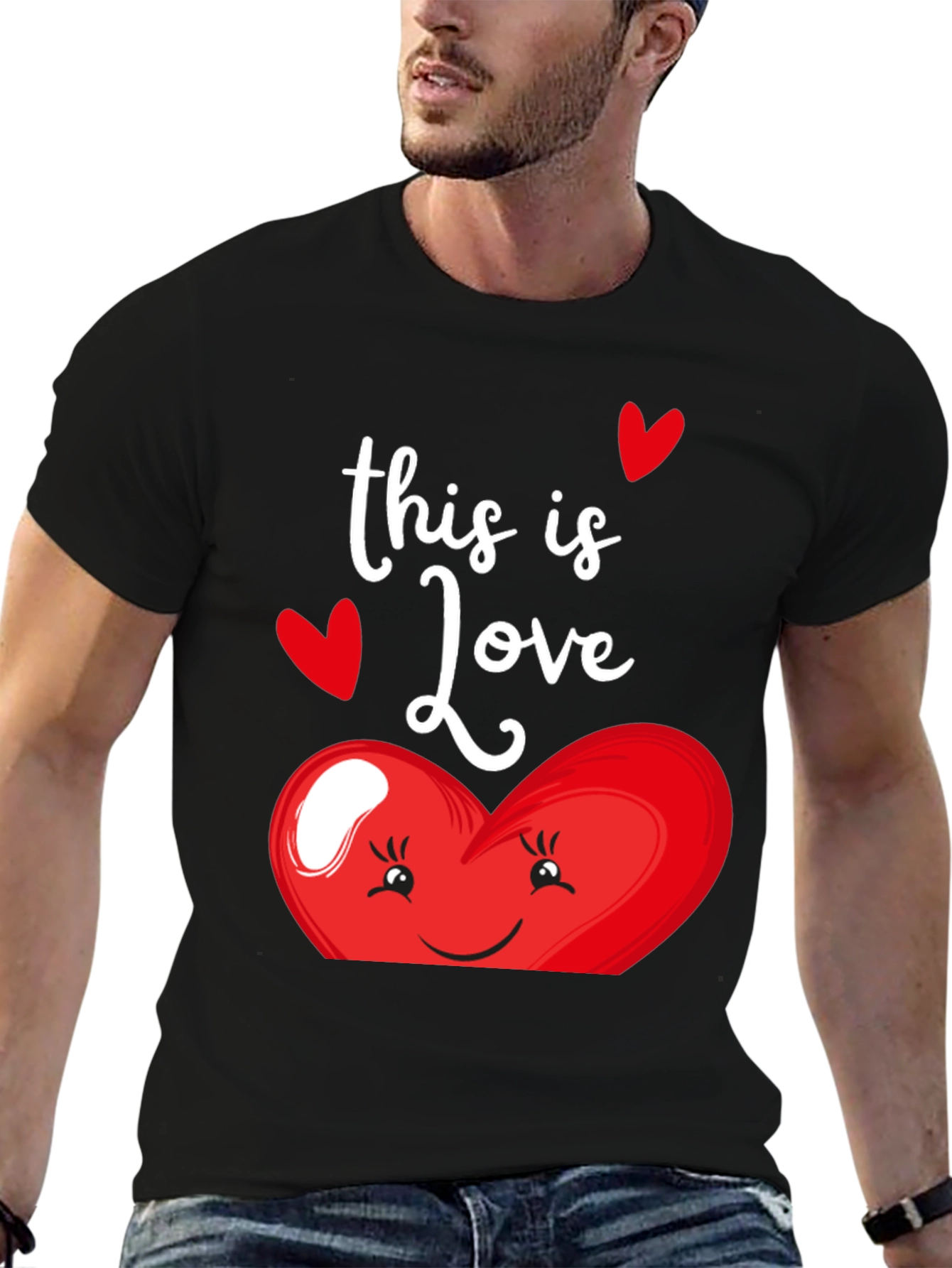 This Is Love Heart Graphic Black T-Shirt