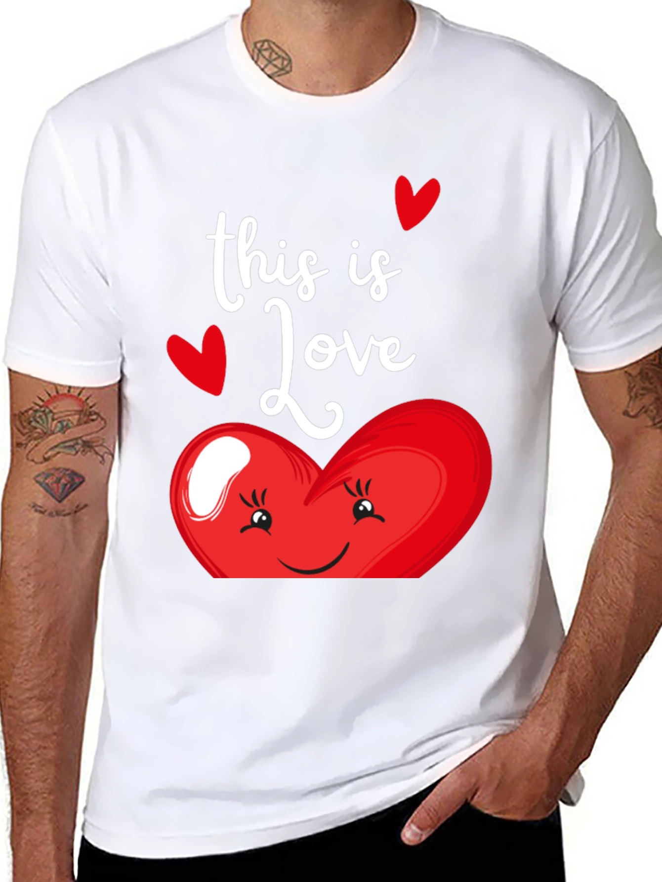 This Is Love Heart Graphic Black T-Shirt