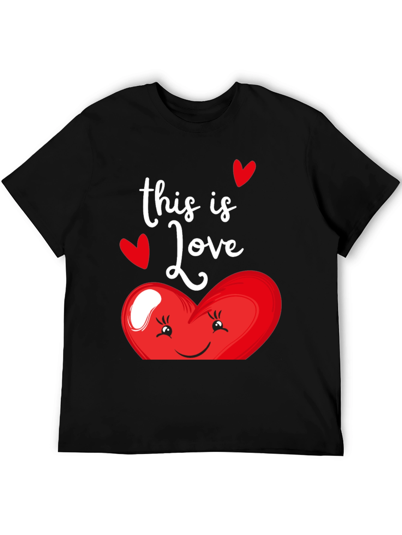 This Is Love Heart Graphic Black T-Shirt