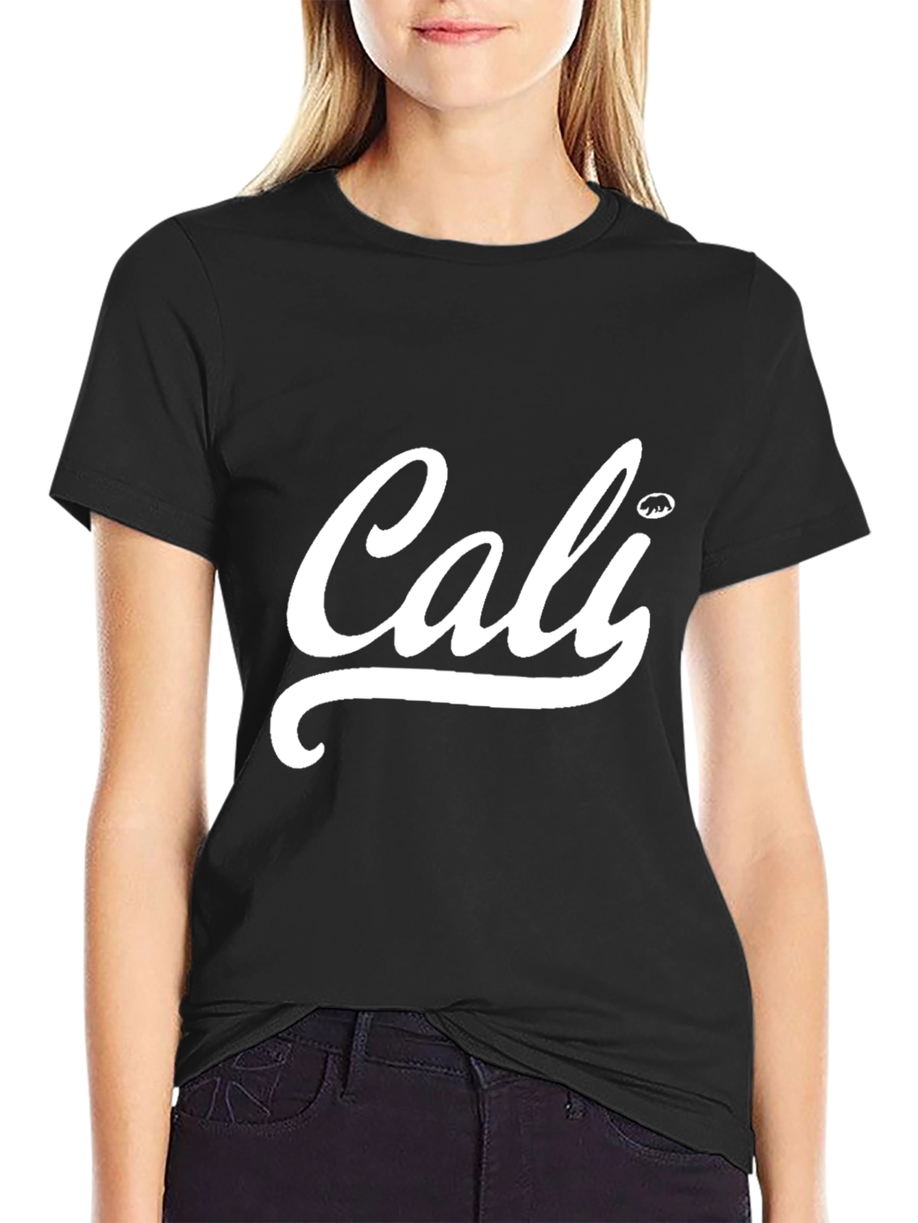 Cali Bear Black Graphic T-Shirt