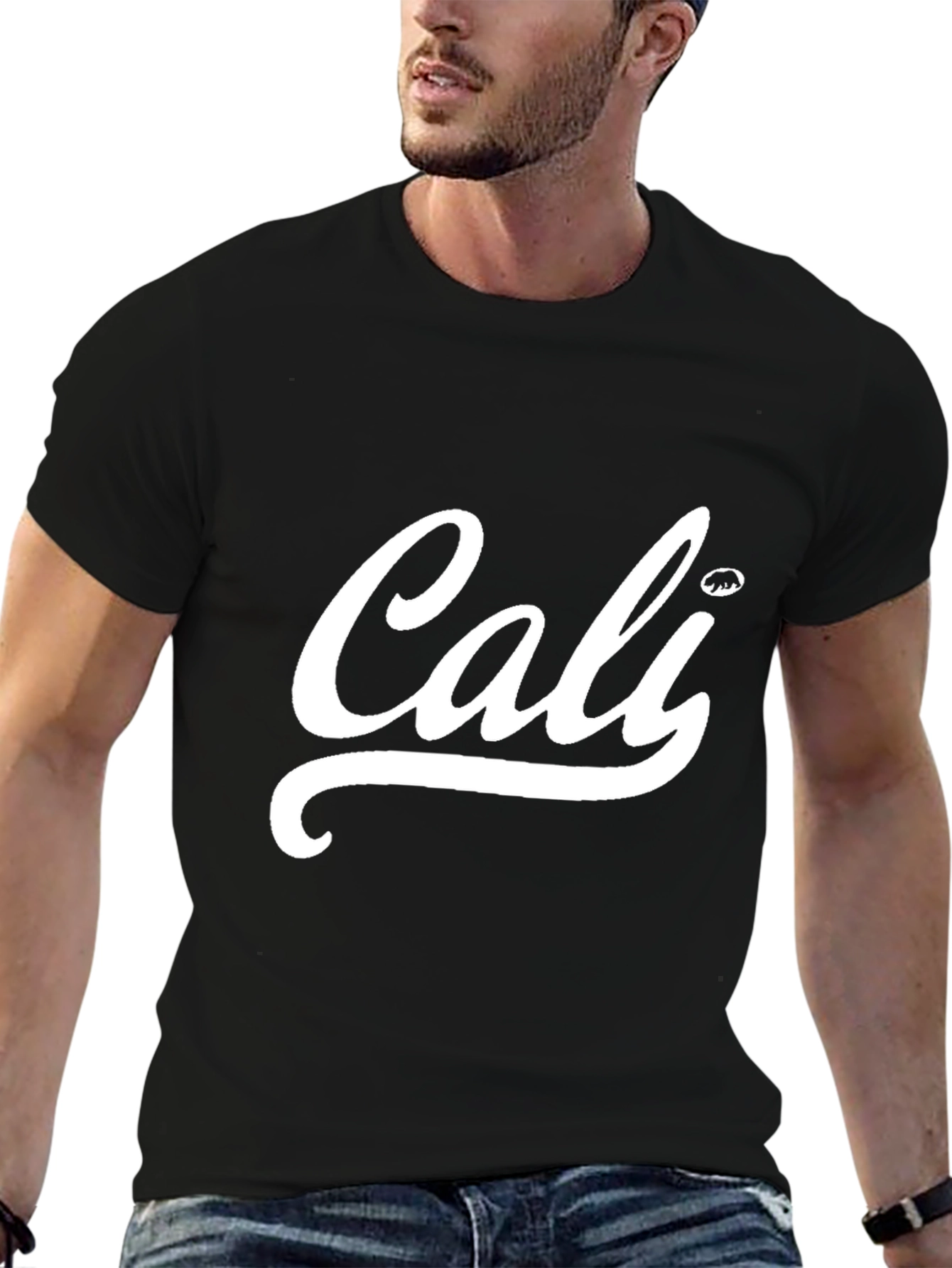 Cali Bear Black Graphic T-Shirt