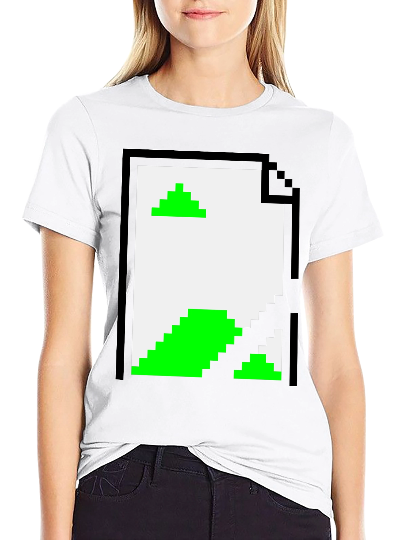 Retro Pixel Art T-Shirt - Black File Design