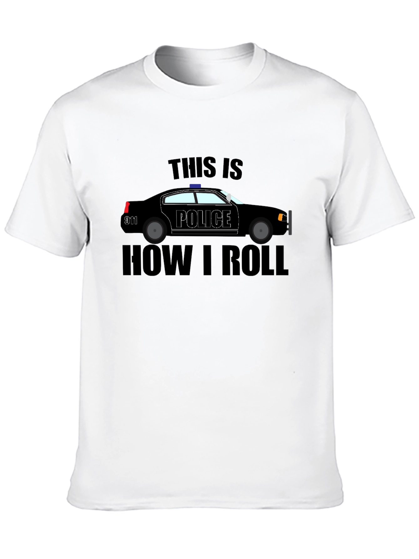 Police Car T-Shirt - How I Roll Black Tee