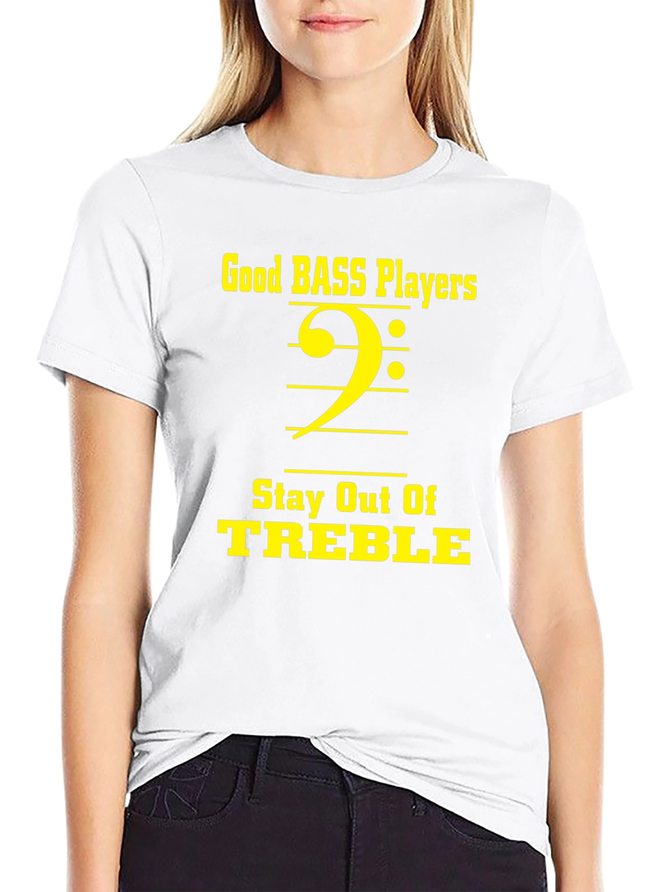 Good Bass Players Stay Out of Treble Black T-Shirt