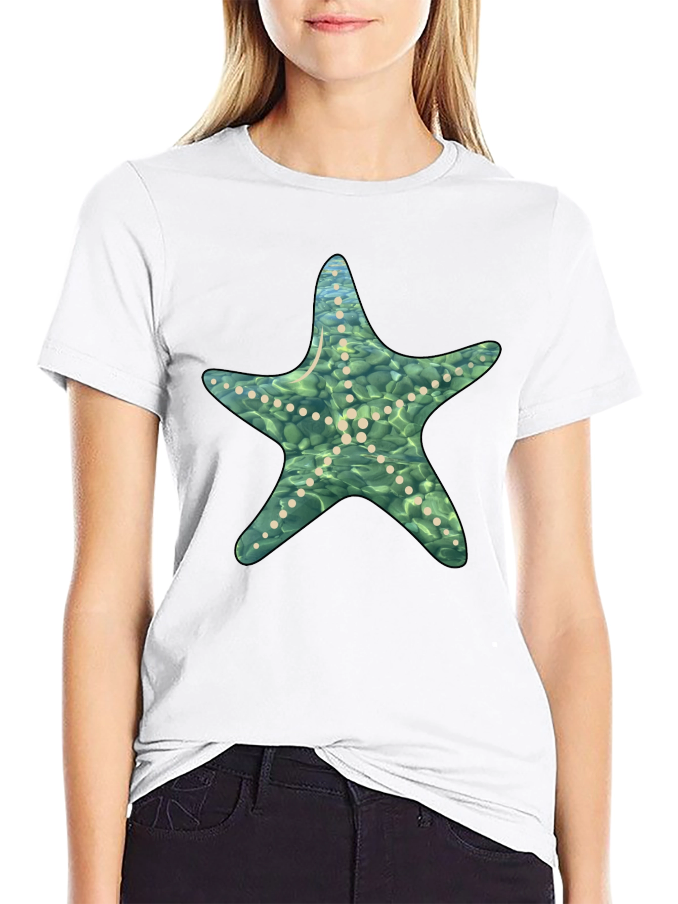 Starfish Graphic Black T-Shirt